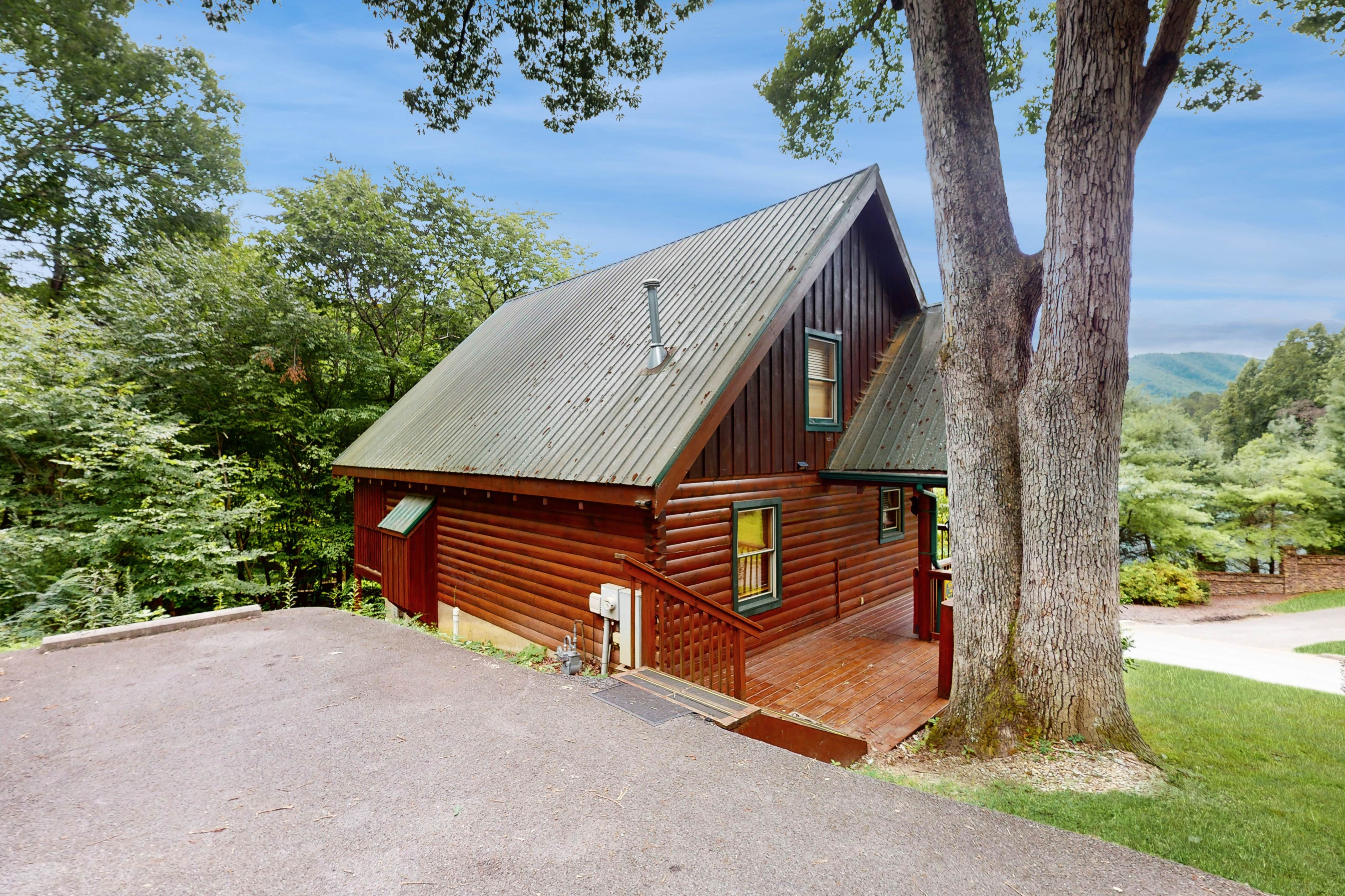 Log cabin overlooking the mountains w/ Free Attraction Tickets & resort pool