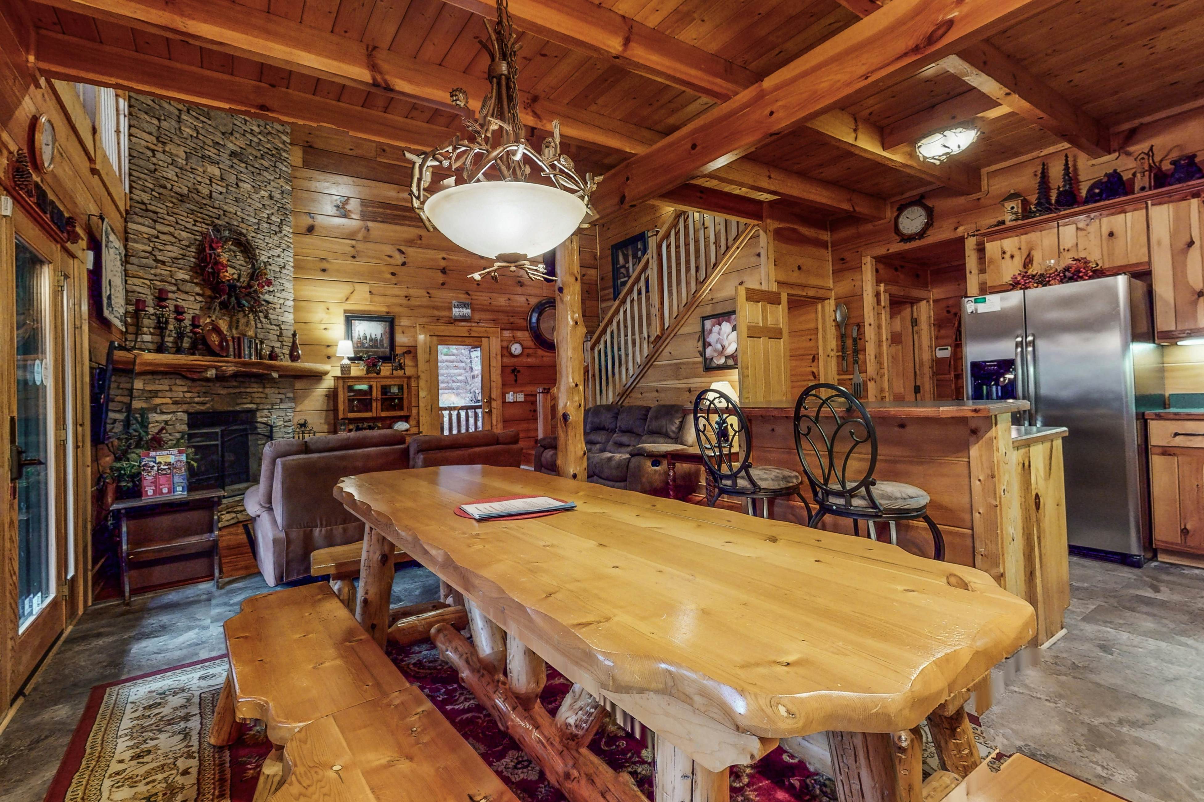 Dog-Friendly Cabin w/ Hot Tub, Free Attraction Tickets, Pool Table, & Fireplace