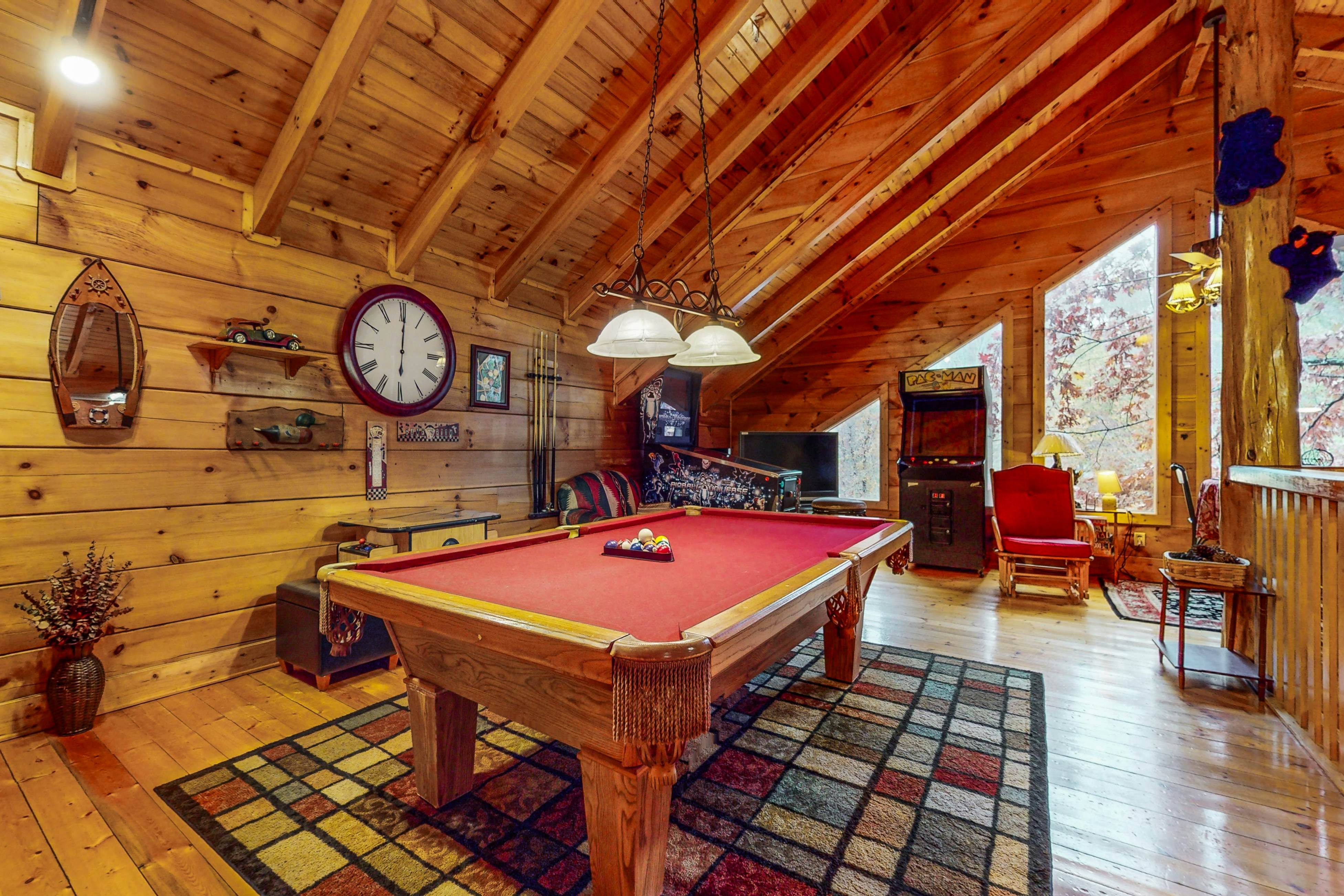 Dog-Friendly Cabin w/ Hot Tub, Free Attraction Tickets, Pool Table, & Fireplace