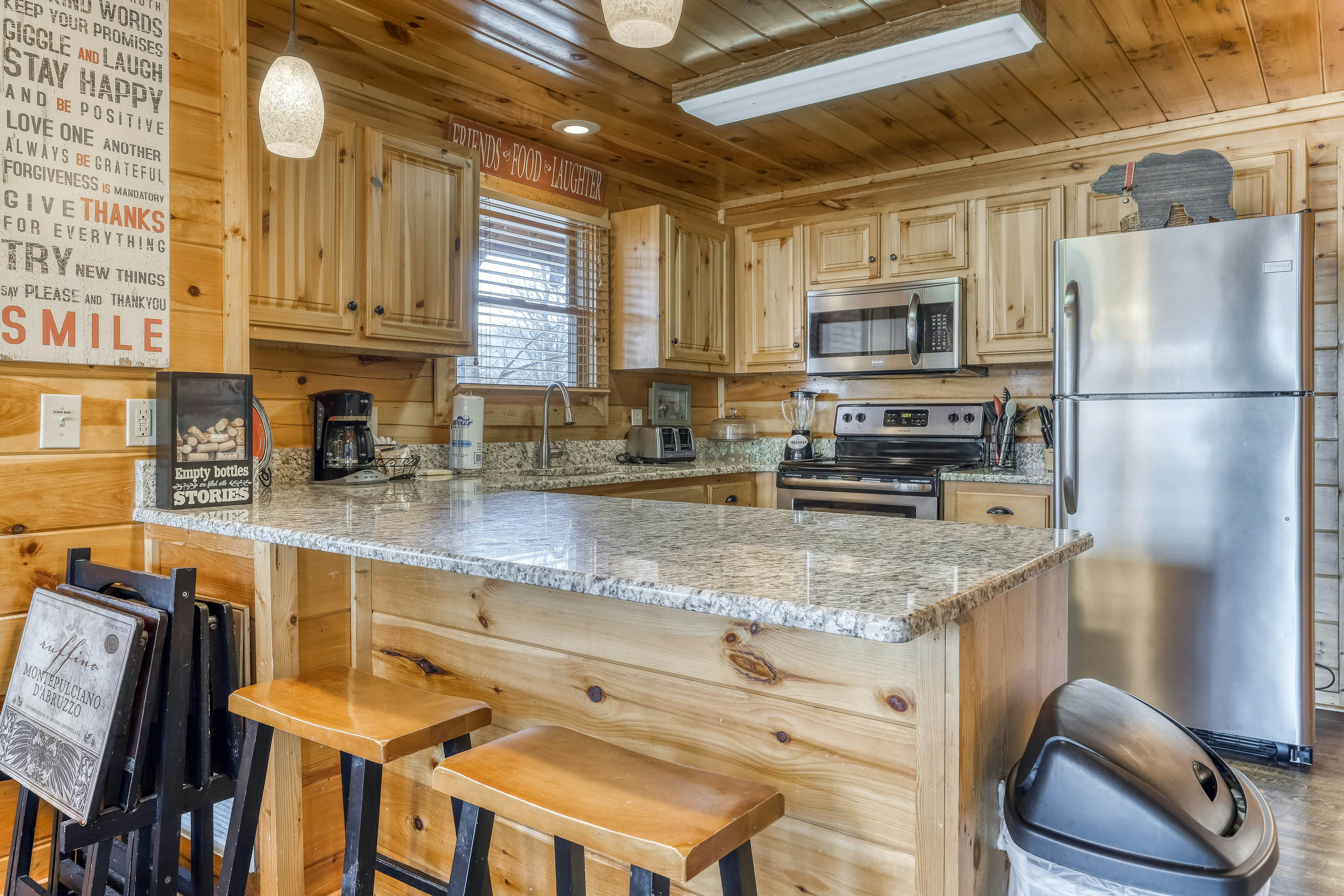 Rustic home w/ private hot tub, free WiFi, full kitchen, & shared pool access