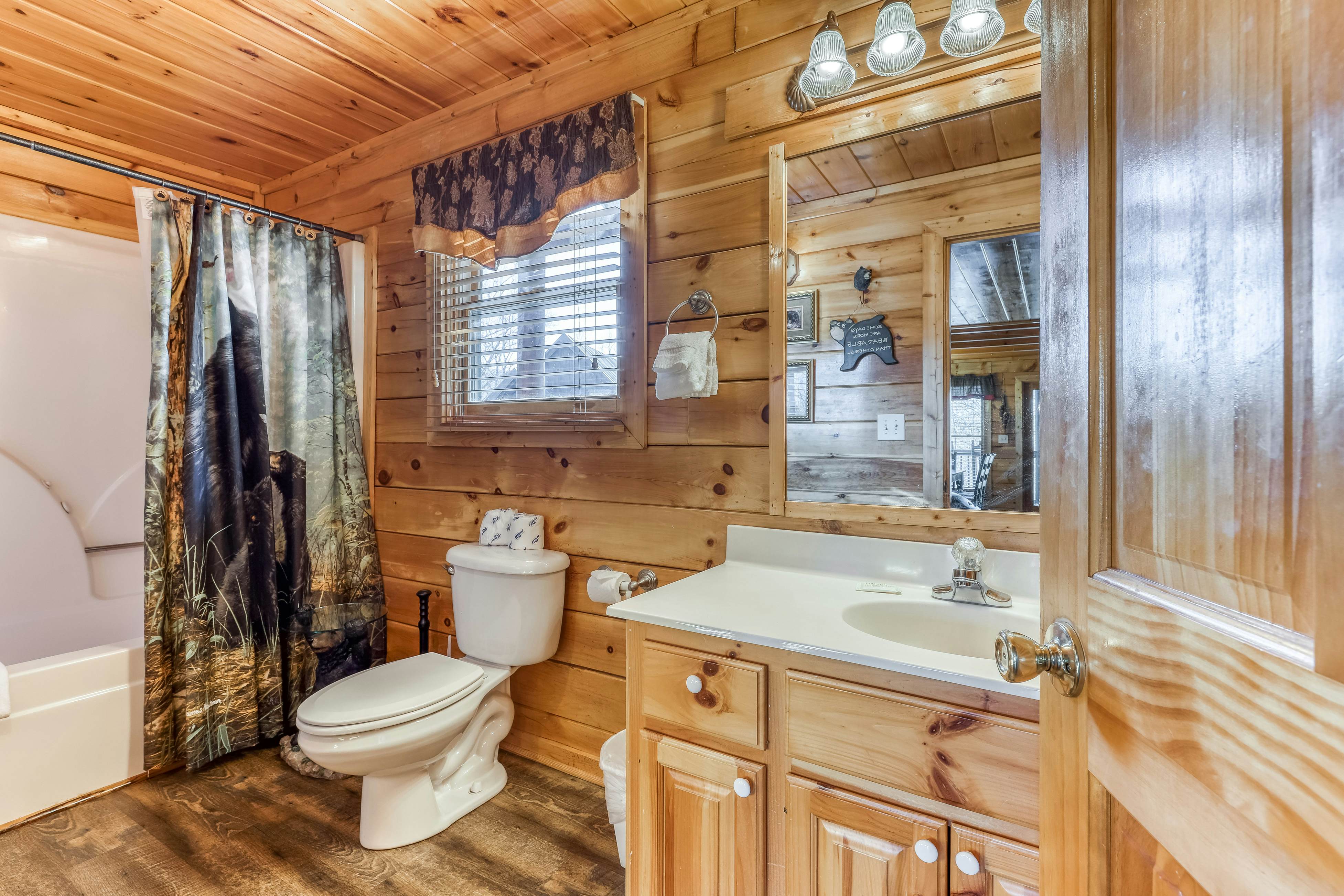 Rustic home w/ private hot tub, free WiFi, full kitchen, & shared pool access