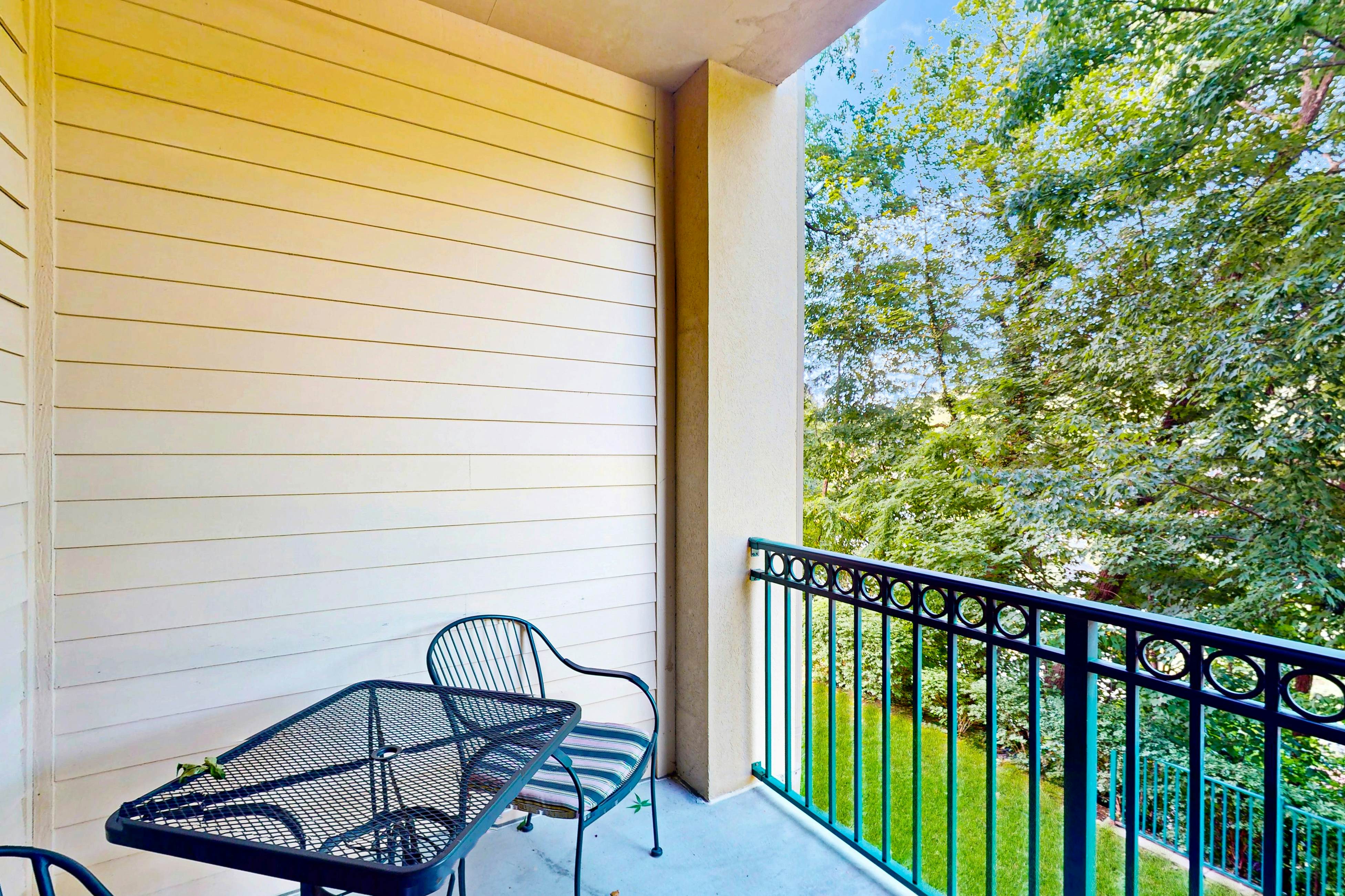 Central condo with private balcony, free attraction tickets, & pool/hot tub