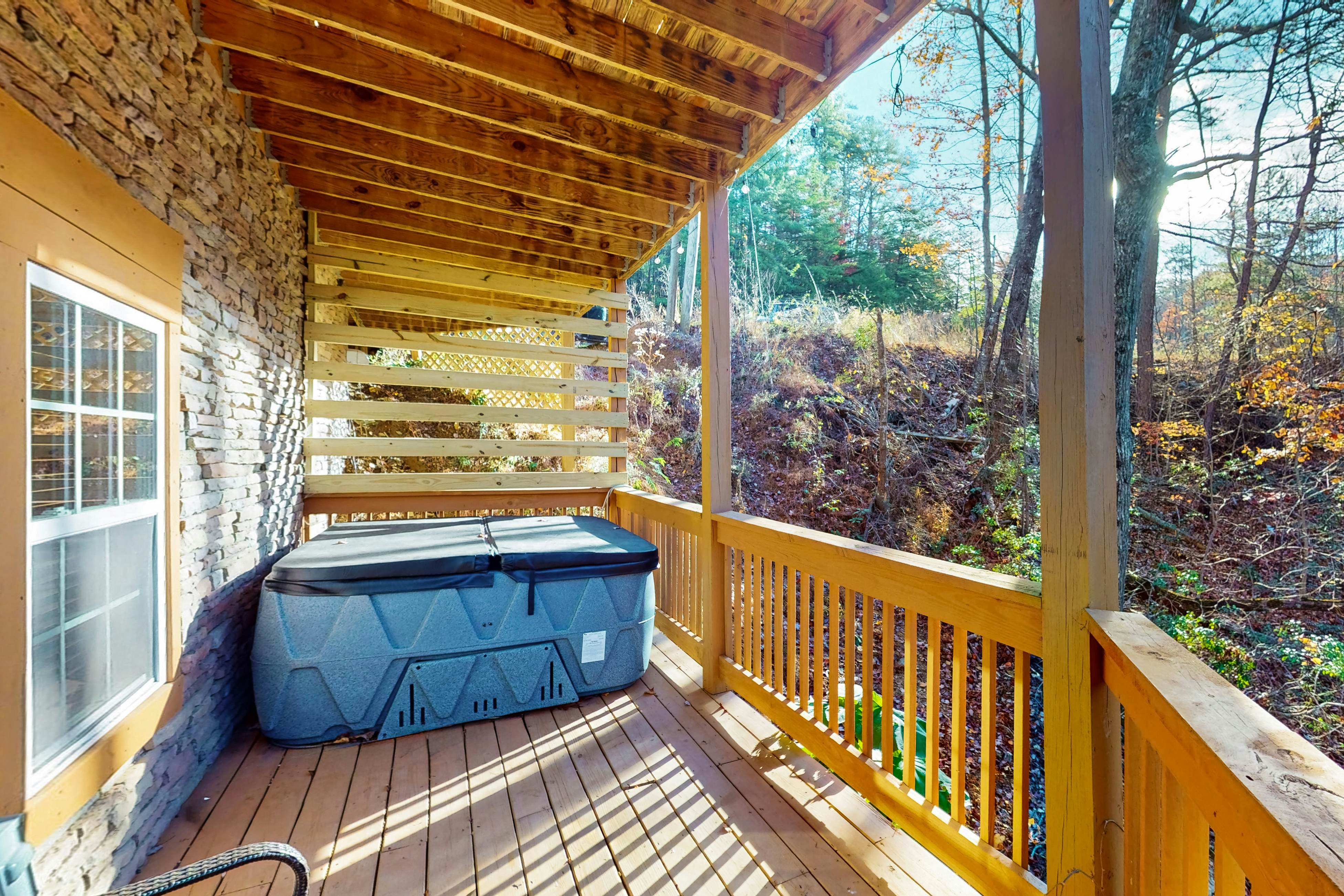 Comfy cabin w/pool table, theater, hot tub, Foosball, & free attraction tickets