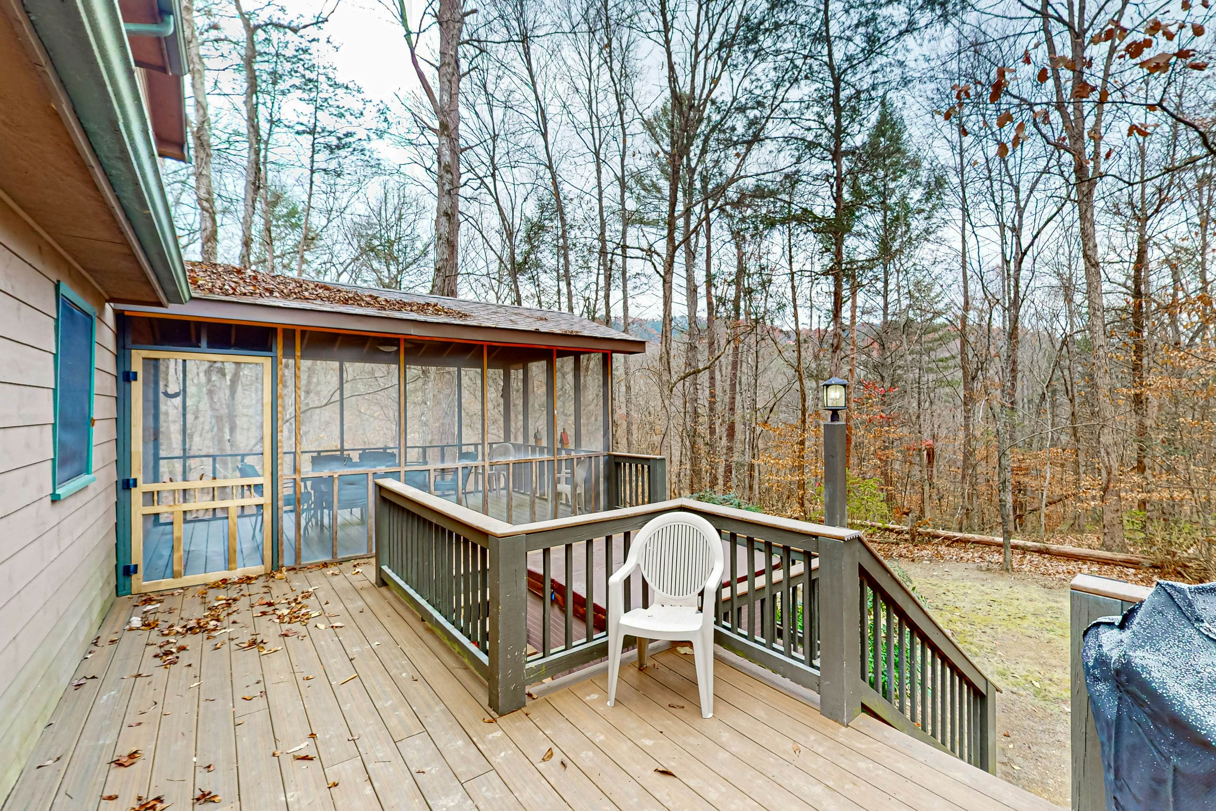 Serene cabin w/ Free Attraction Tickets, fire pit, screened porch & hot tub