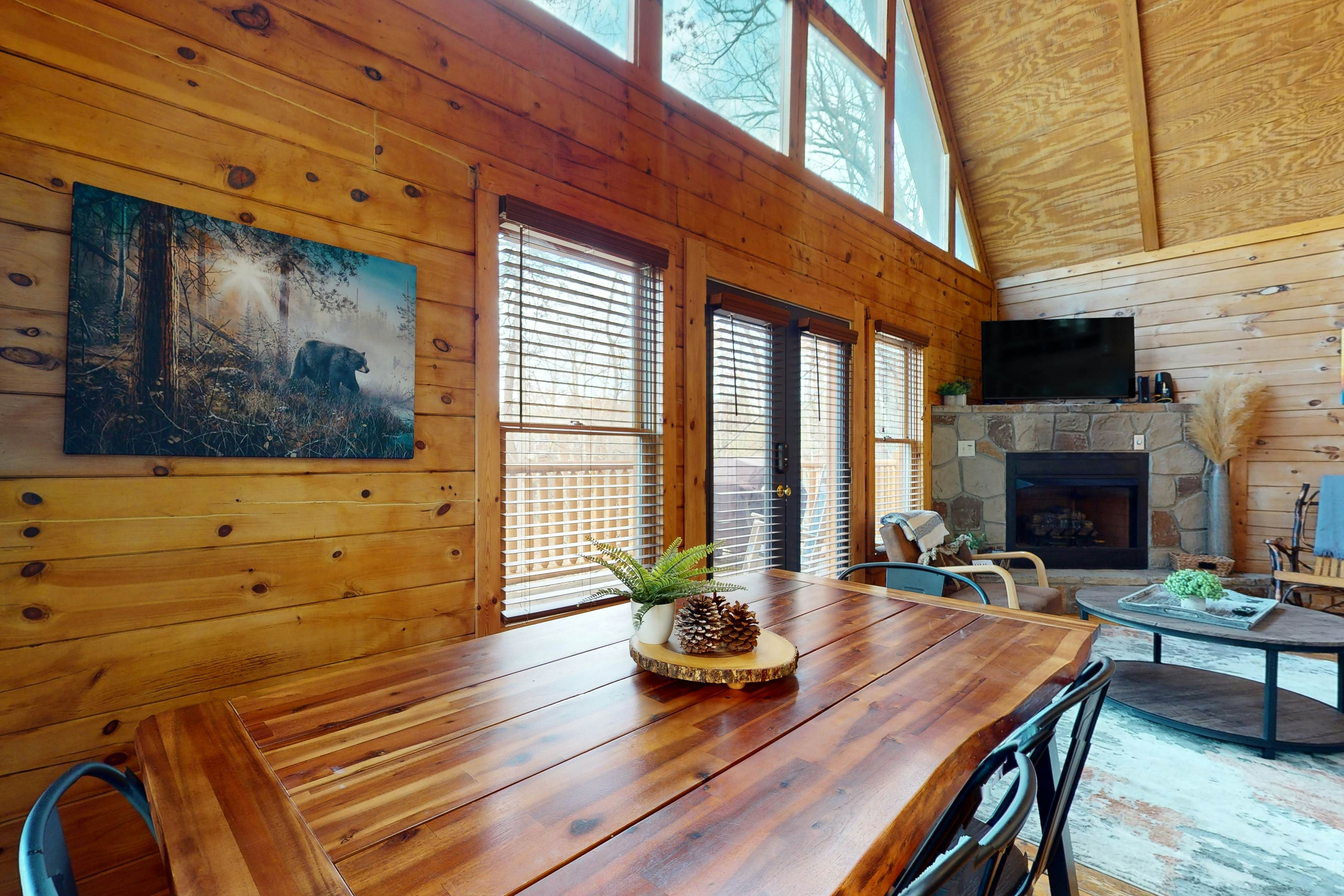 Woodland cabin w/arcade game, fireplace, gas grill, & free attraction tickets