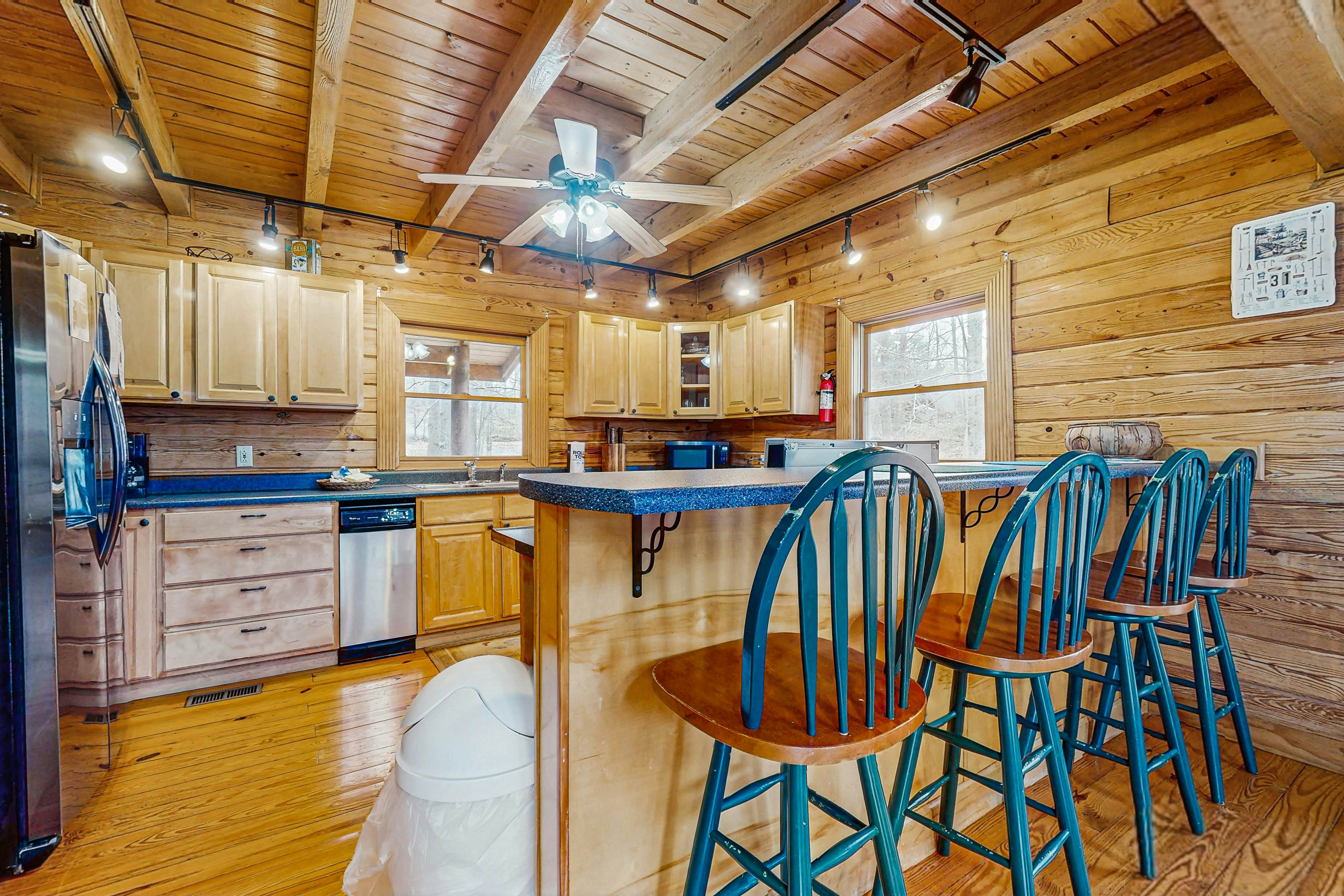 Dog-friendly lake home with private floating dock - jetted tub, firepit, & decks