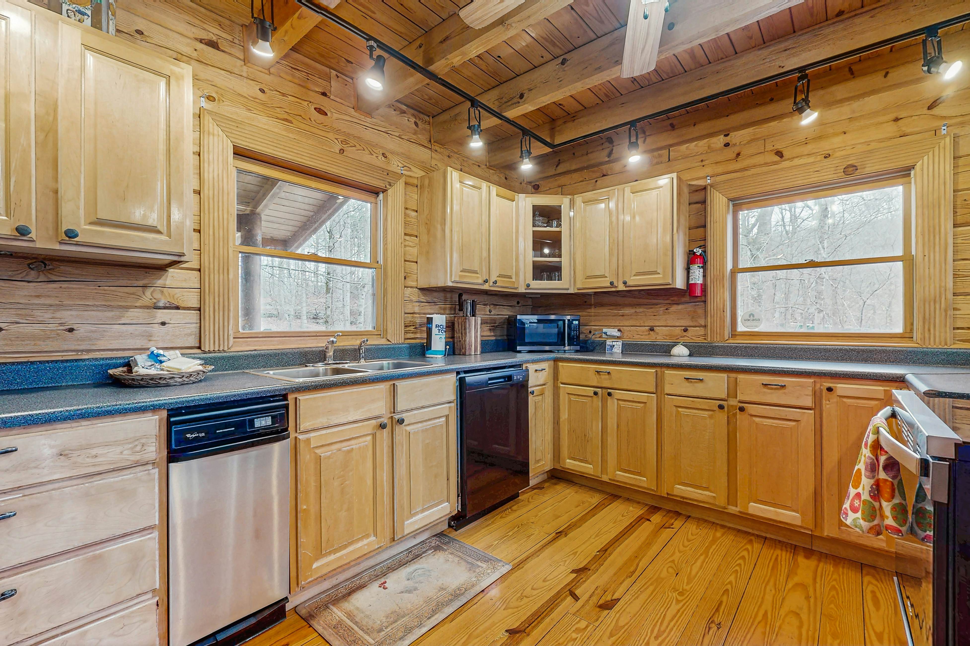 Dog-friendly lake home with private floating dock - jetted tub, firepit, & decks