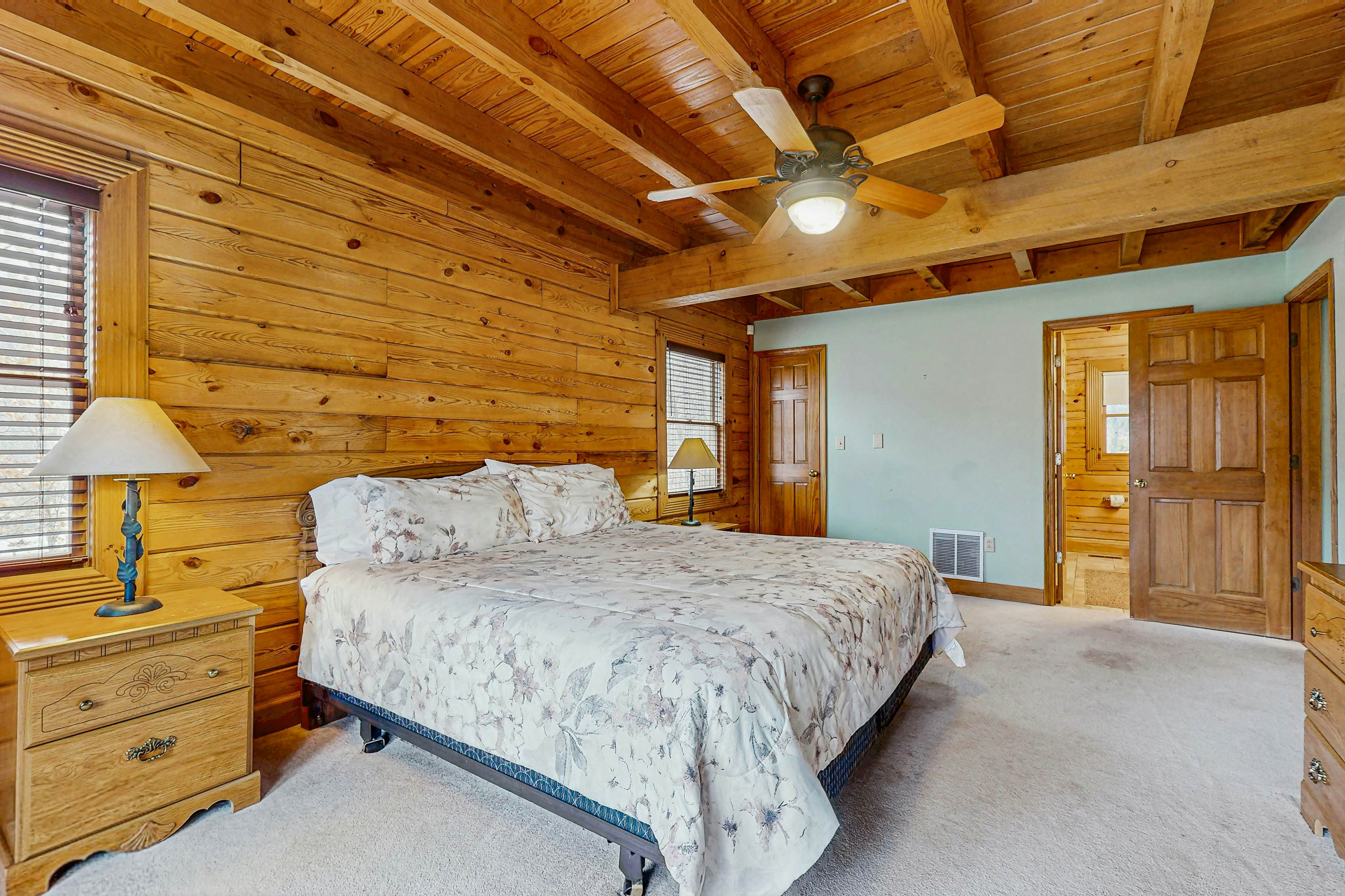 Dog-friendly lake home with private floating dock - jetted tub, firepit, & decks