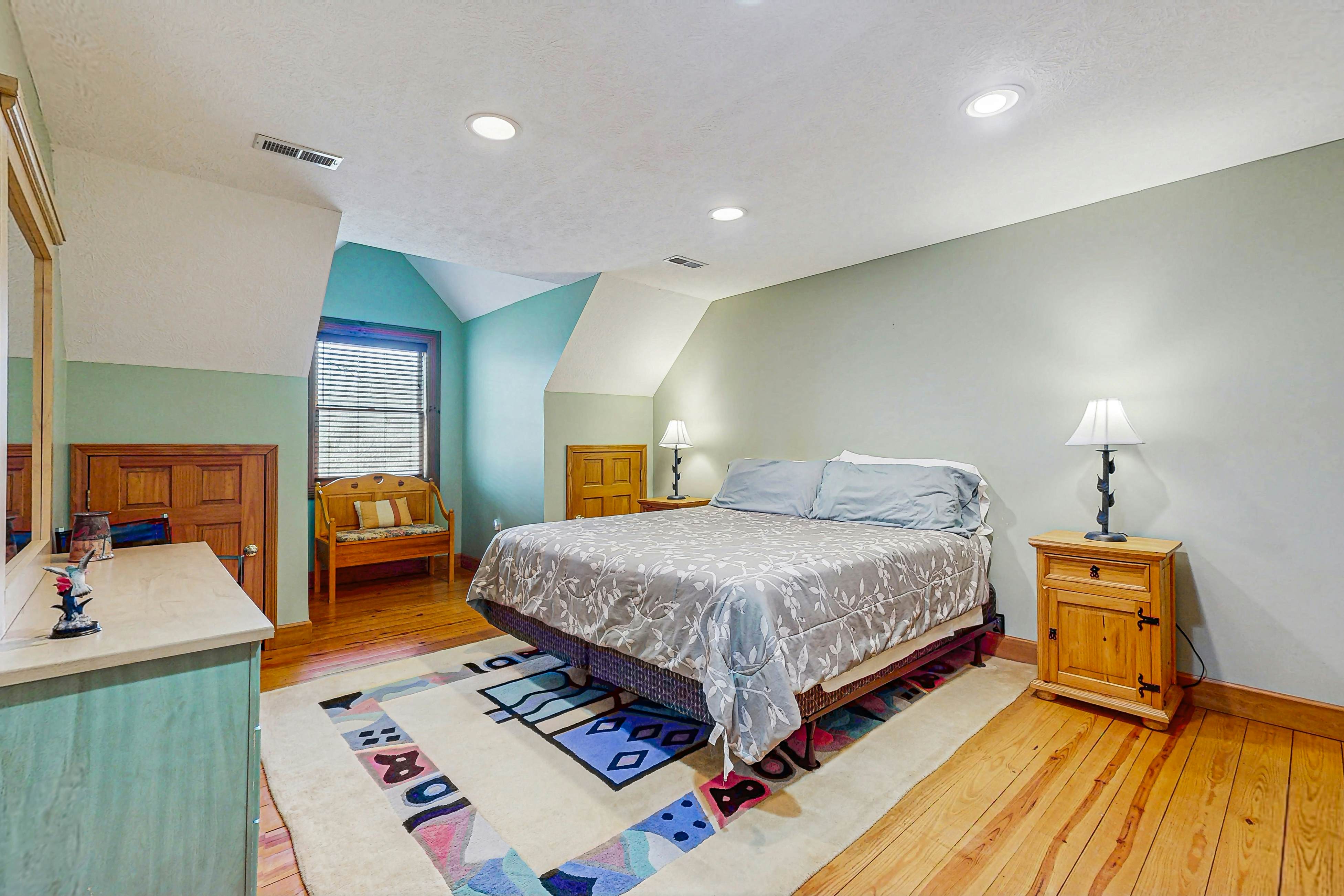 Dog-friendly lake home with private floating dock - jetted tub, firepit, & decks