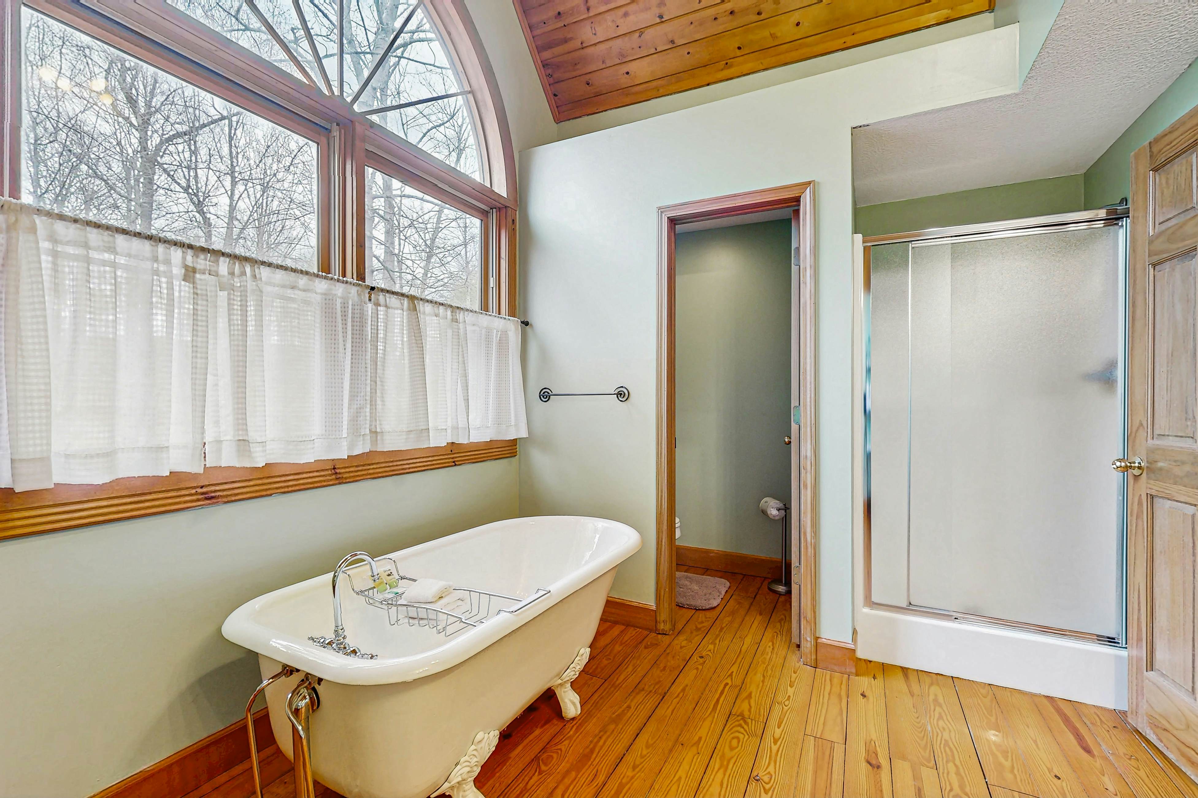 Dog-friendly lake home with private floating dock - jetted tub, firepit, & decks