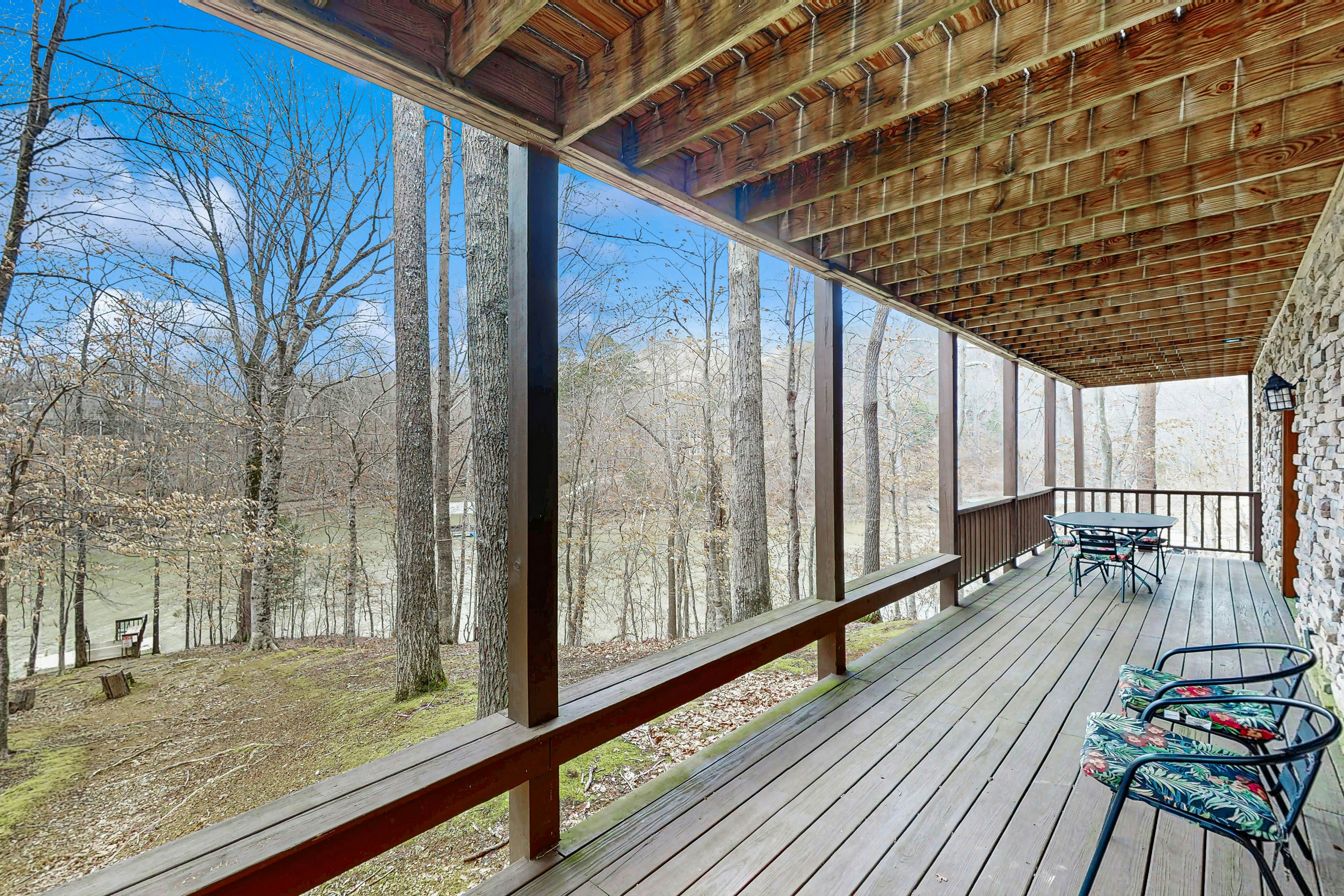 Dog-friendly lake home with private floating dock - jetted tub, firepit, & decks