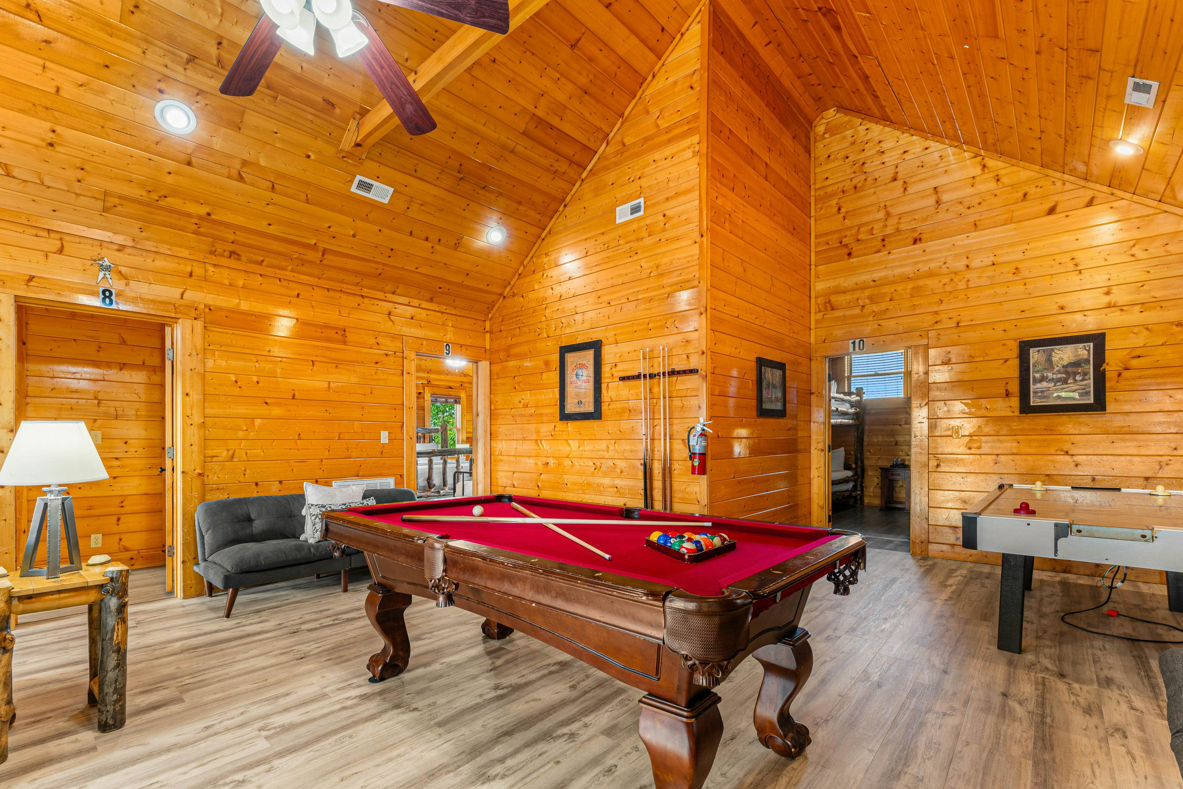 Amazing cabin sleeping 58 w/dual 7-person hot tubs, billiards, theater - attraction tickets!