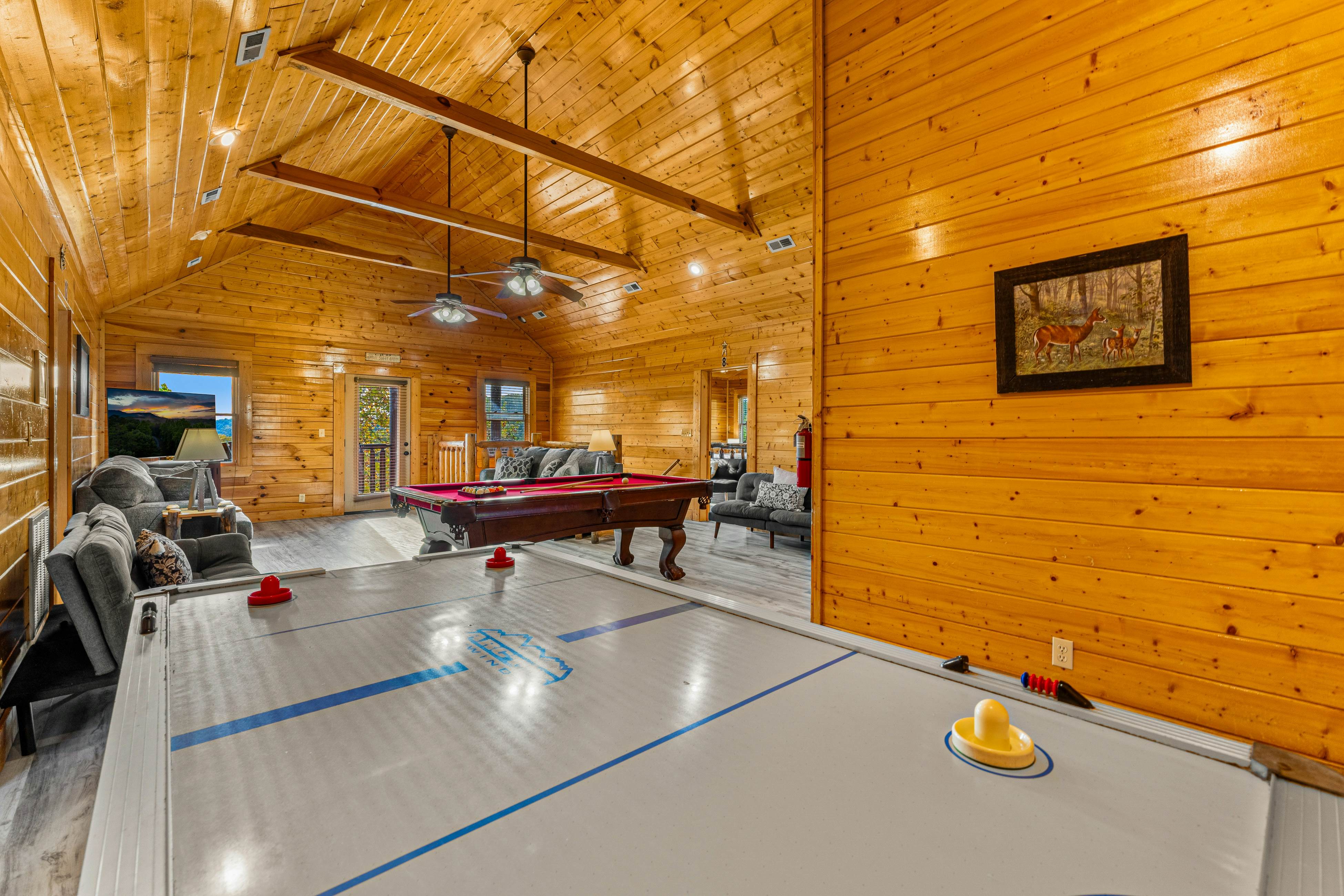 Amazing cabin sleeping 58 w/dual 7-person hot tubs, billiards, theater - attraction tickets!