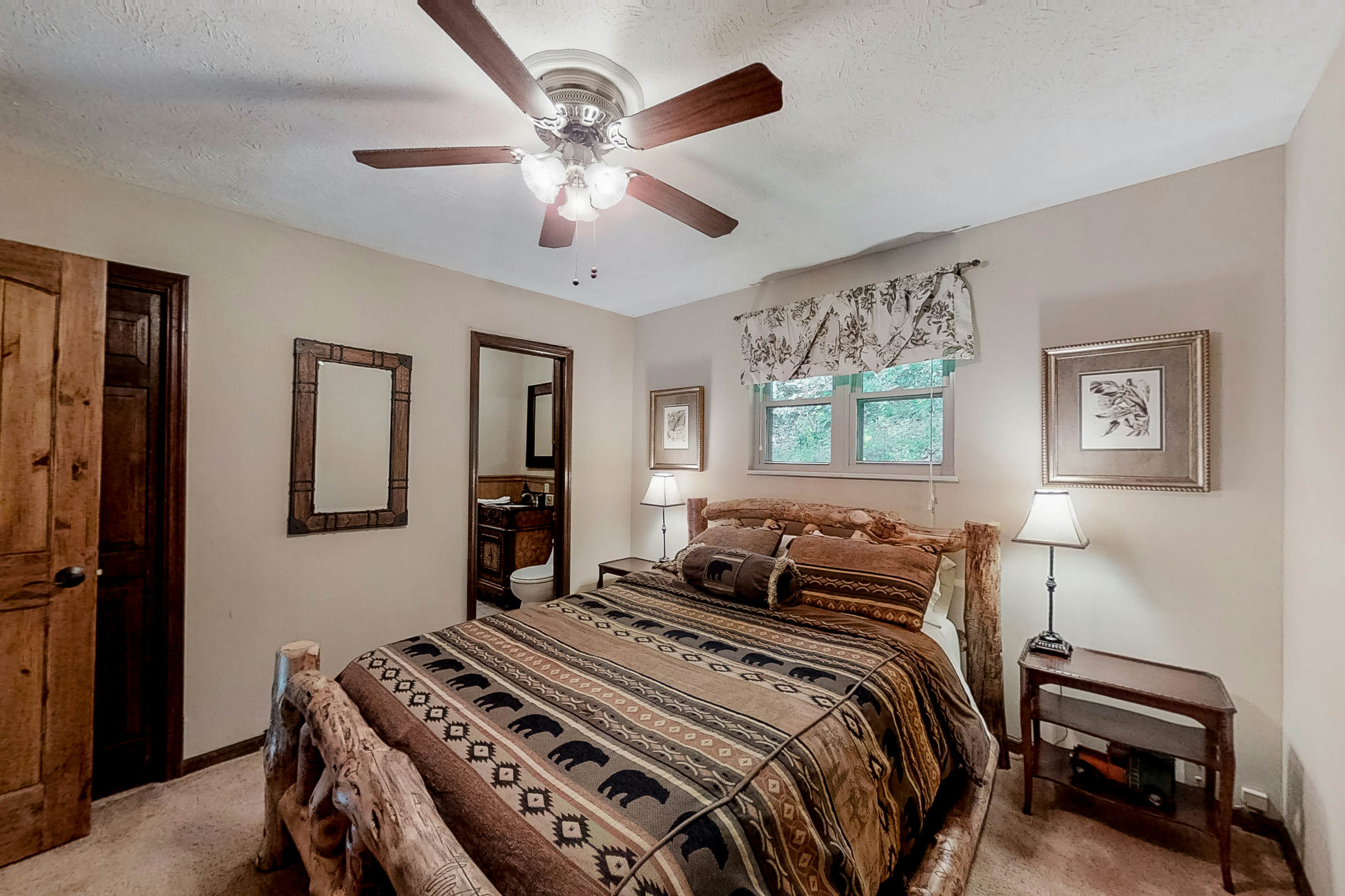 Lakefront home with amazing views, grill, fire pit, private dock, & AC