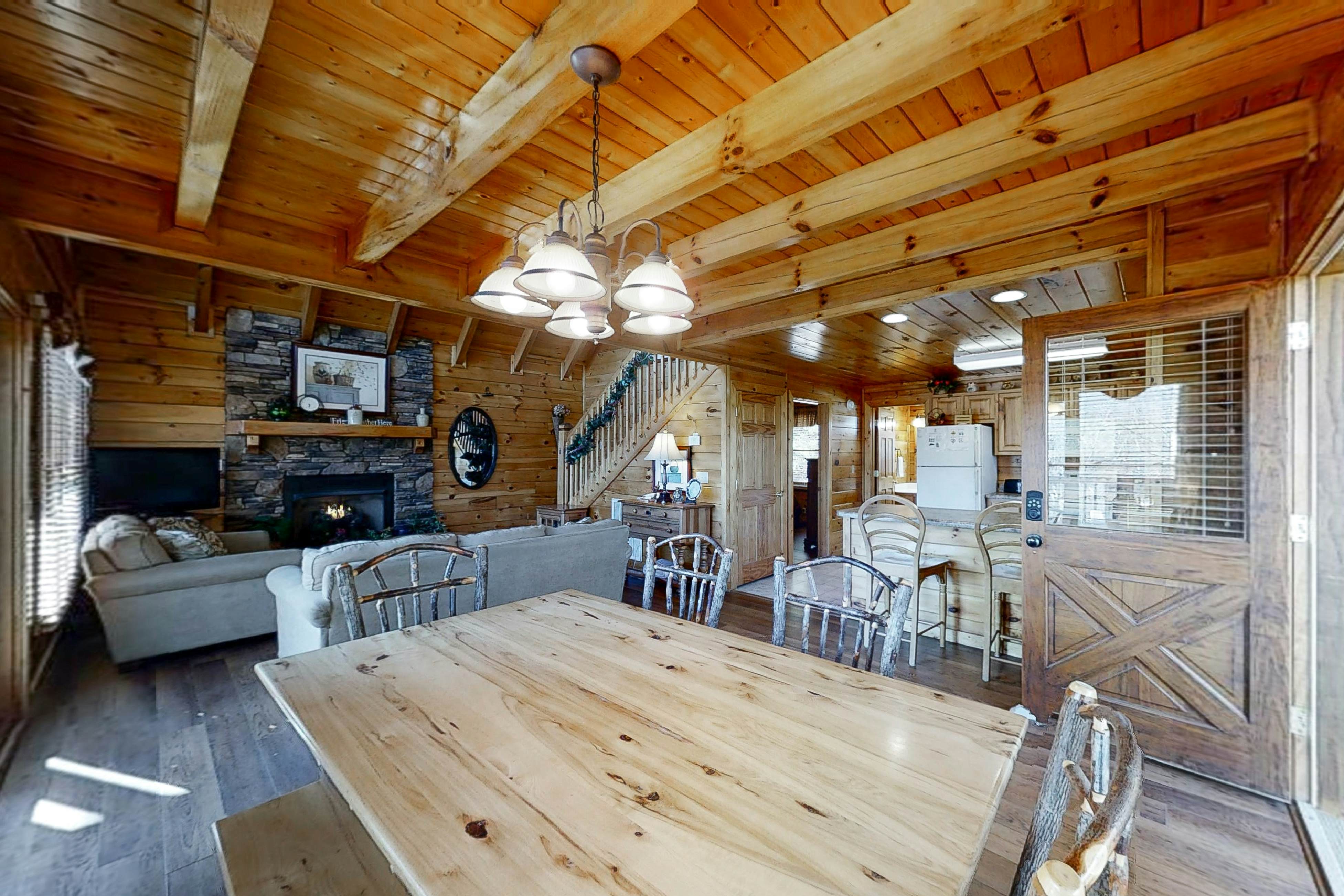 Elegant Two-Story Cabin w/ Free Attraction Tickets, Hot Tub, & Pool Table