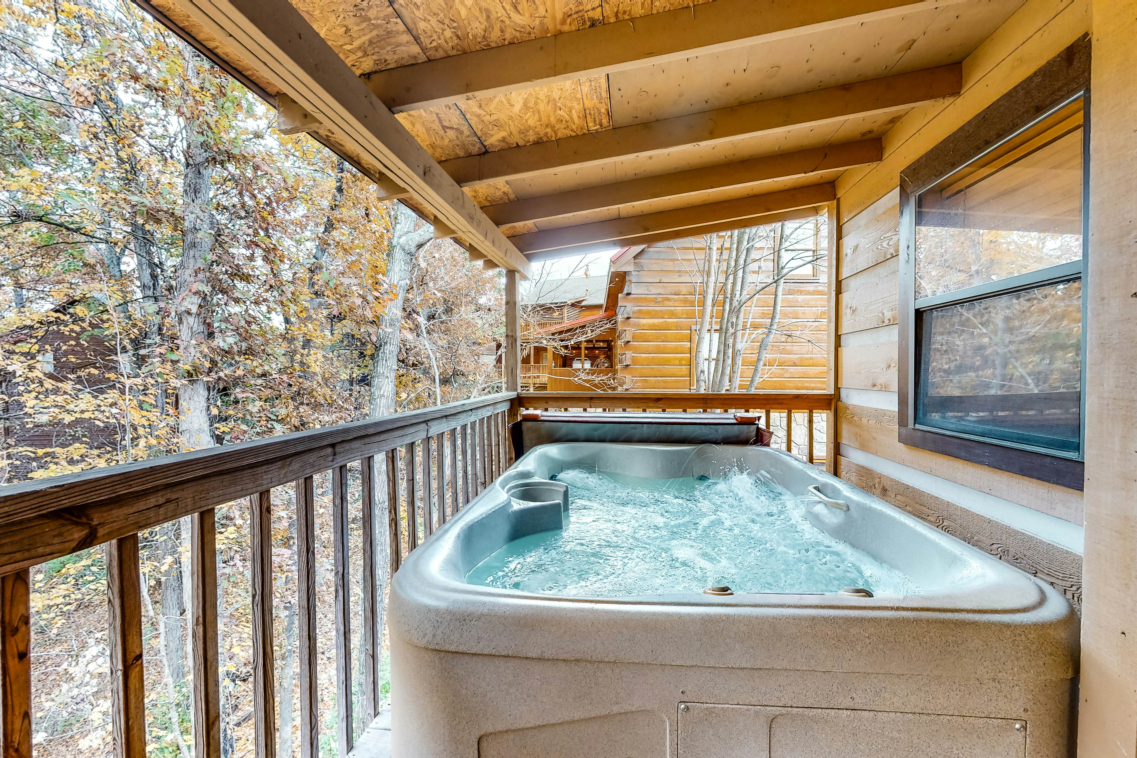 Casual Cabin with Private Hot Tub, Free Attraction Tickets, & Gas Fireplace