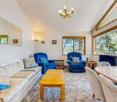 Secluded akefront home with private dock, two-level deck, & BBQ area