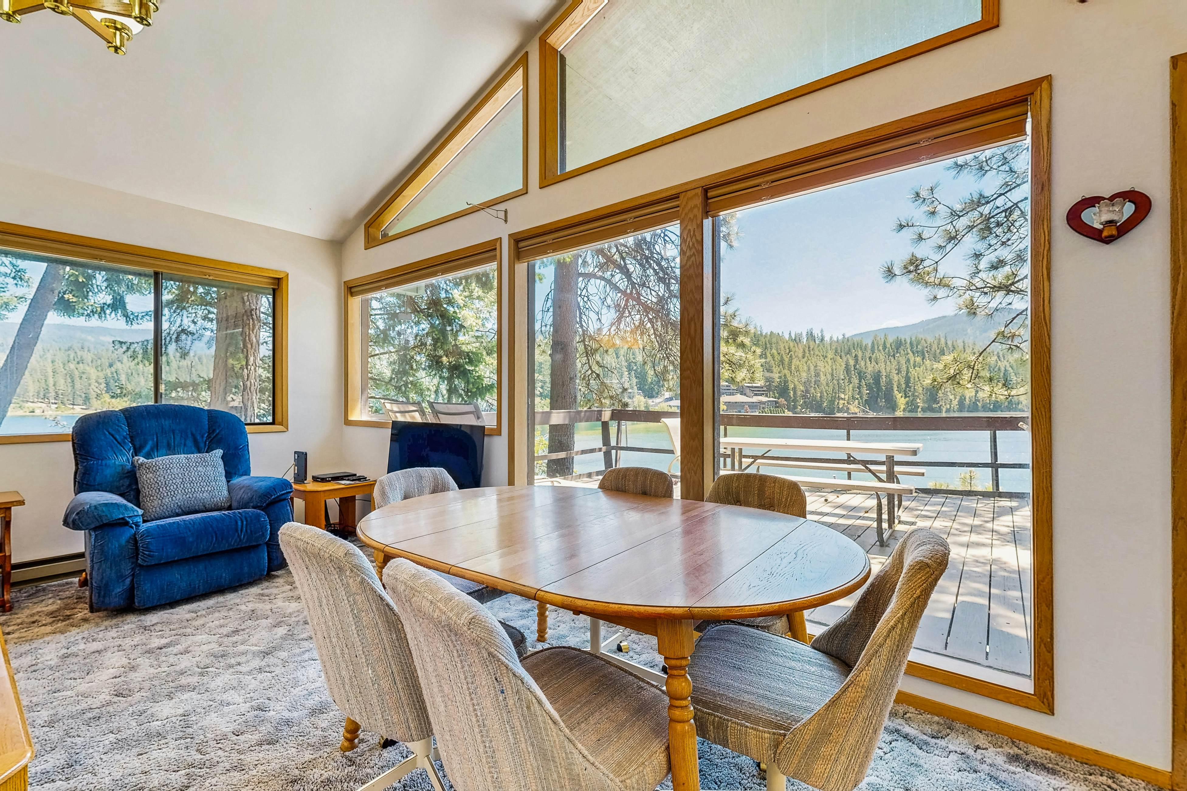 Secluded akefront home with private dock, two-level deck, & BBQ area