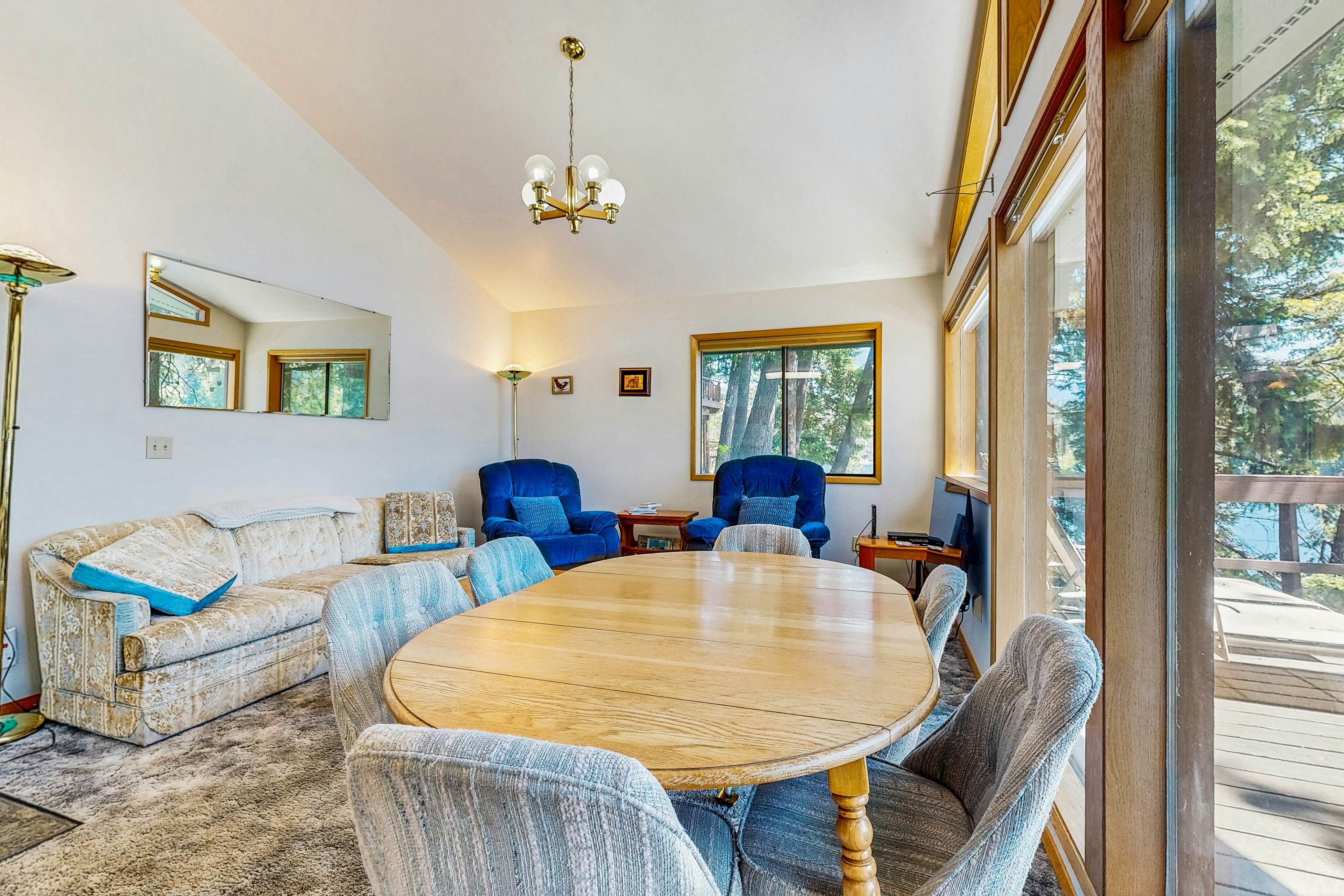 Secluded akefront home with private dock, two-level deck, & BBQ area