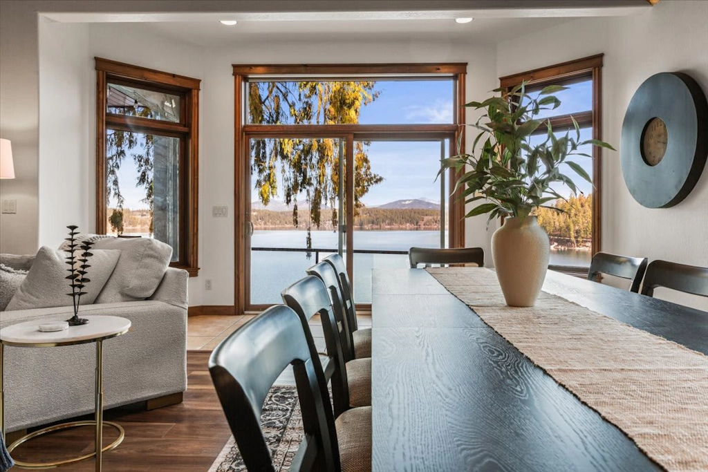 Spacious lake retreat with dock, views and hot tub