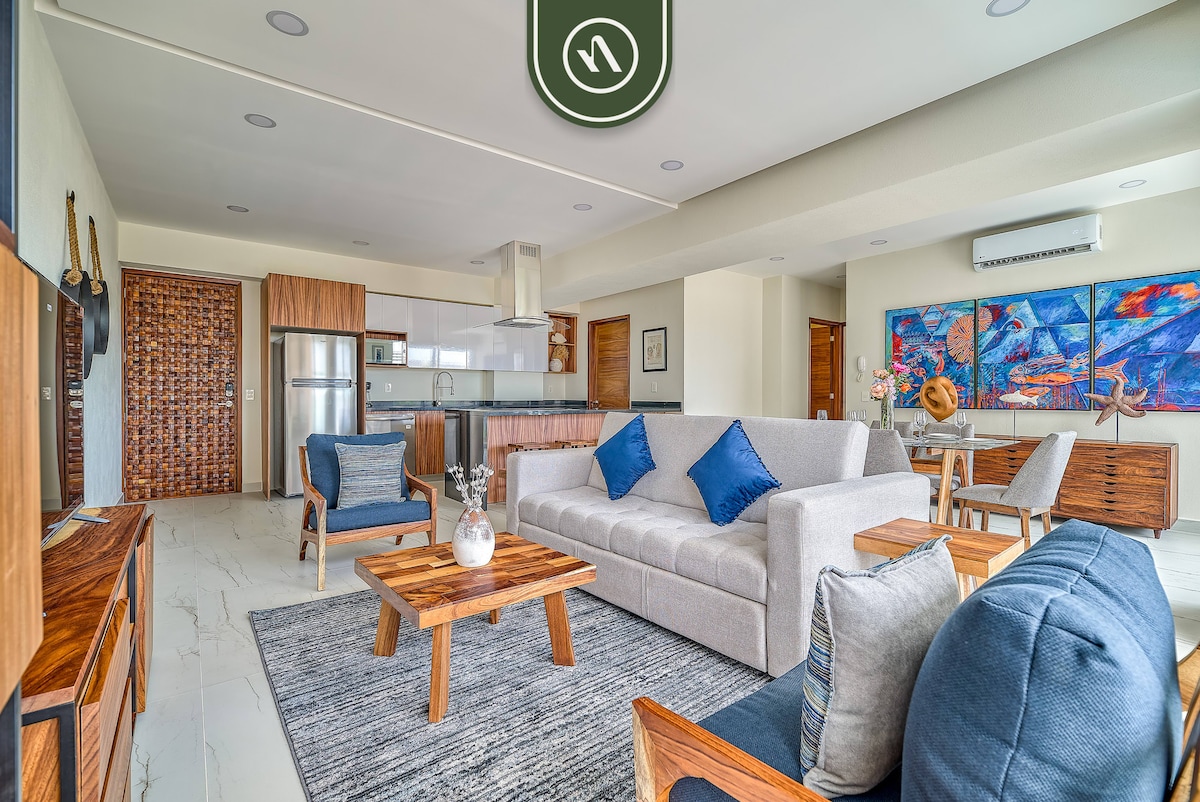 New 2 BR Condo One Street From Beach - Pool - Gym