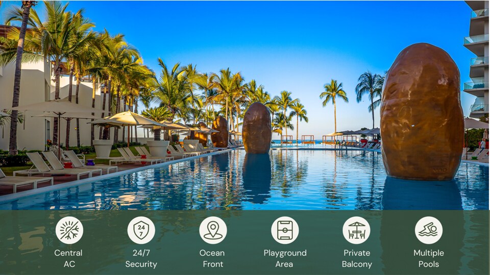 Oceanview 3BR Apt with Beach Access - Pools - Gym