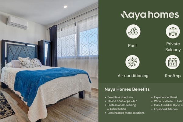 1BR apartment - Private Balcony - Pool - Gym