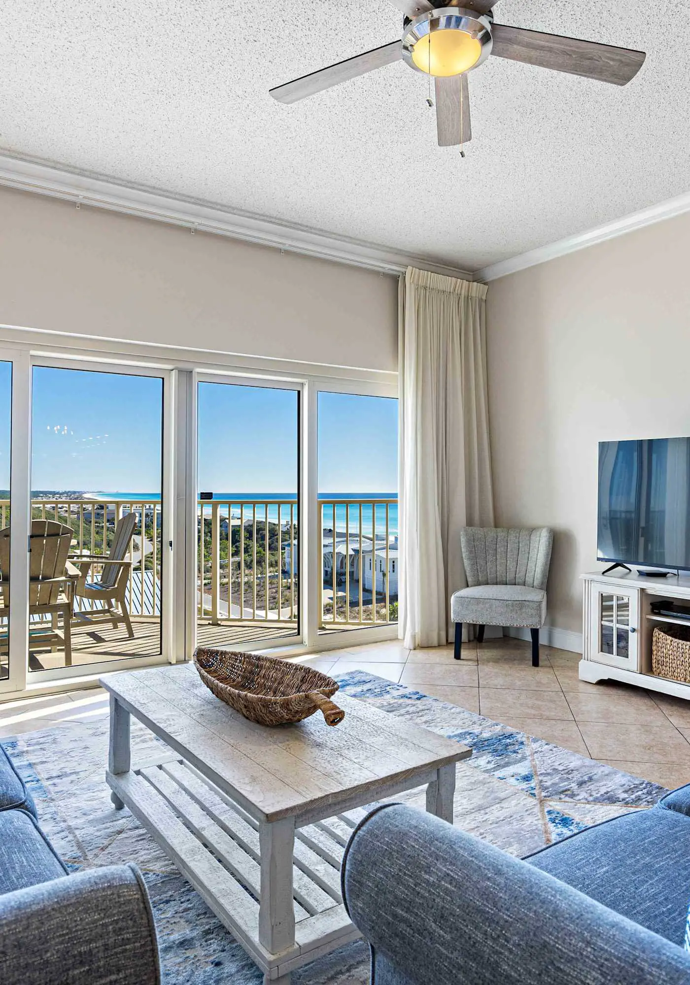 Gulf views from private balconies, beach access
