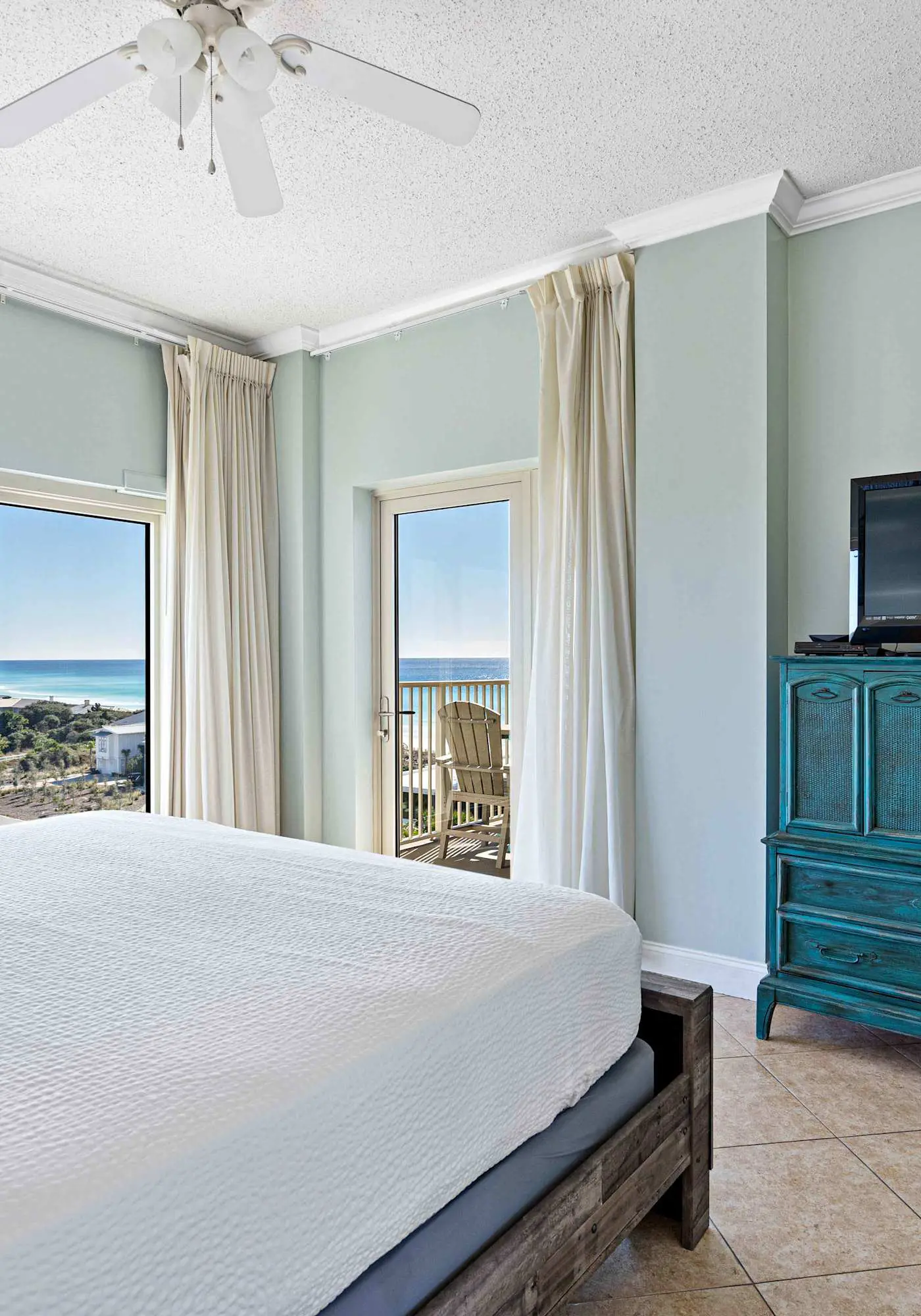 Gulf views from private balconies, beach access