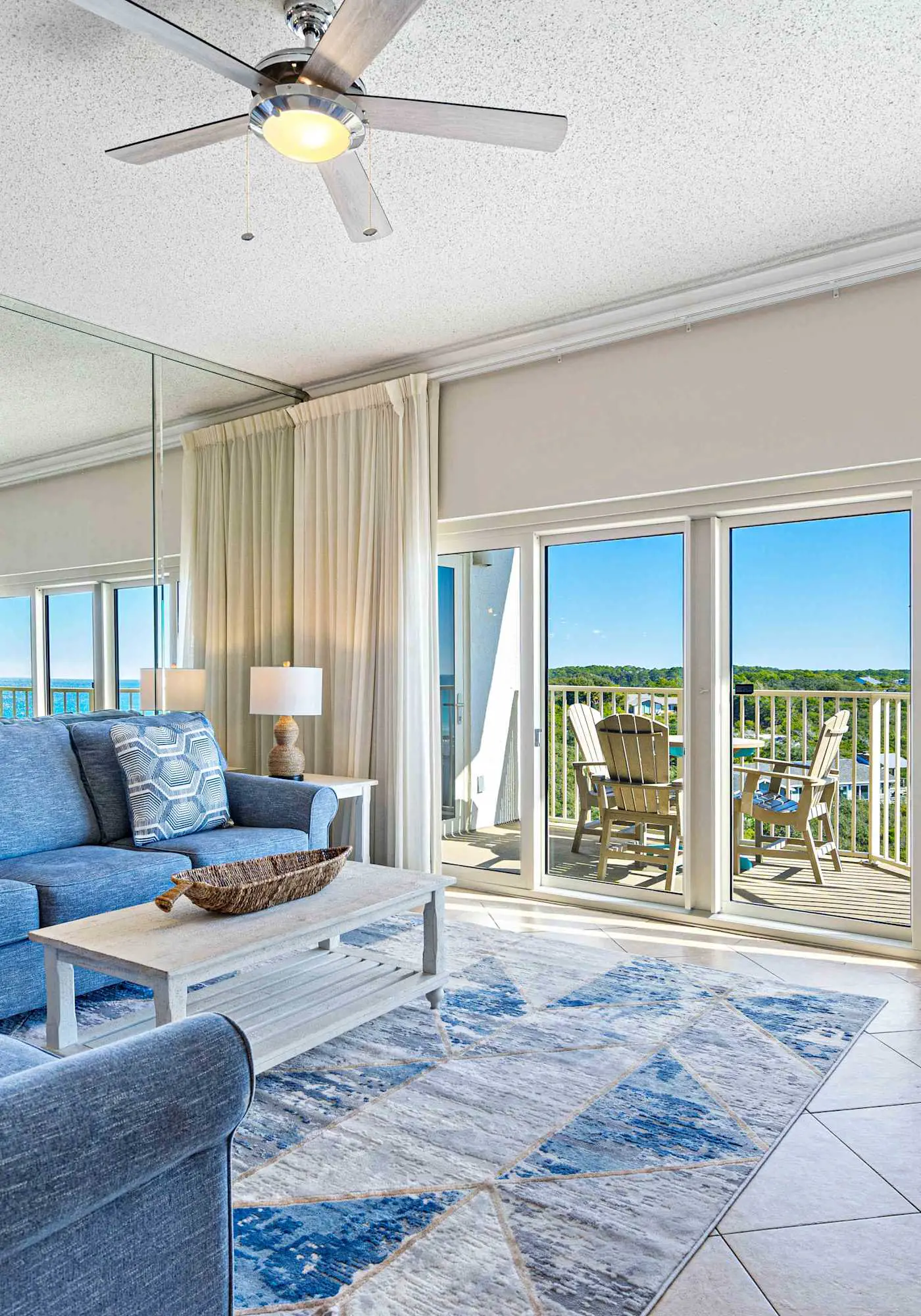 Gulf views from private balconies, beach access
