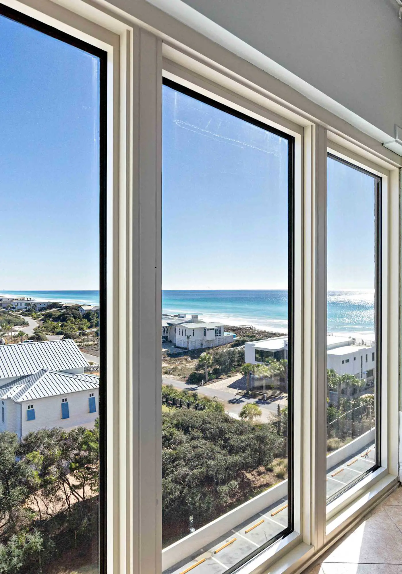 Gulf views from private balconies, beach access