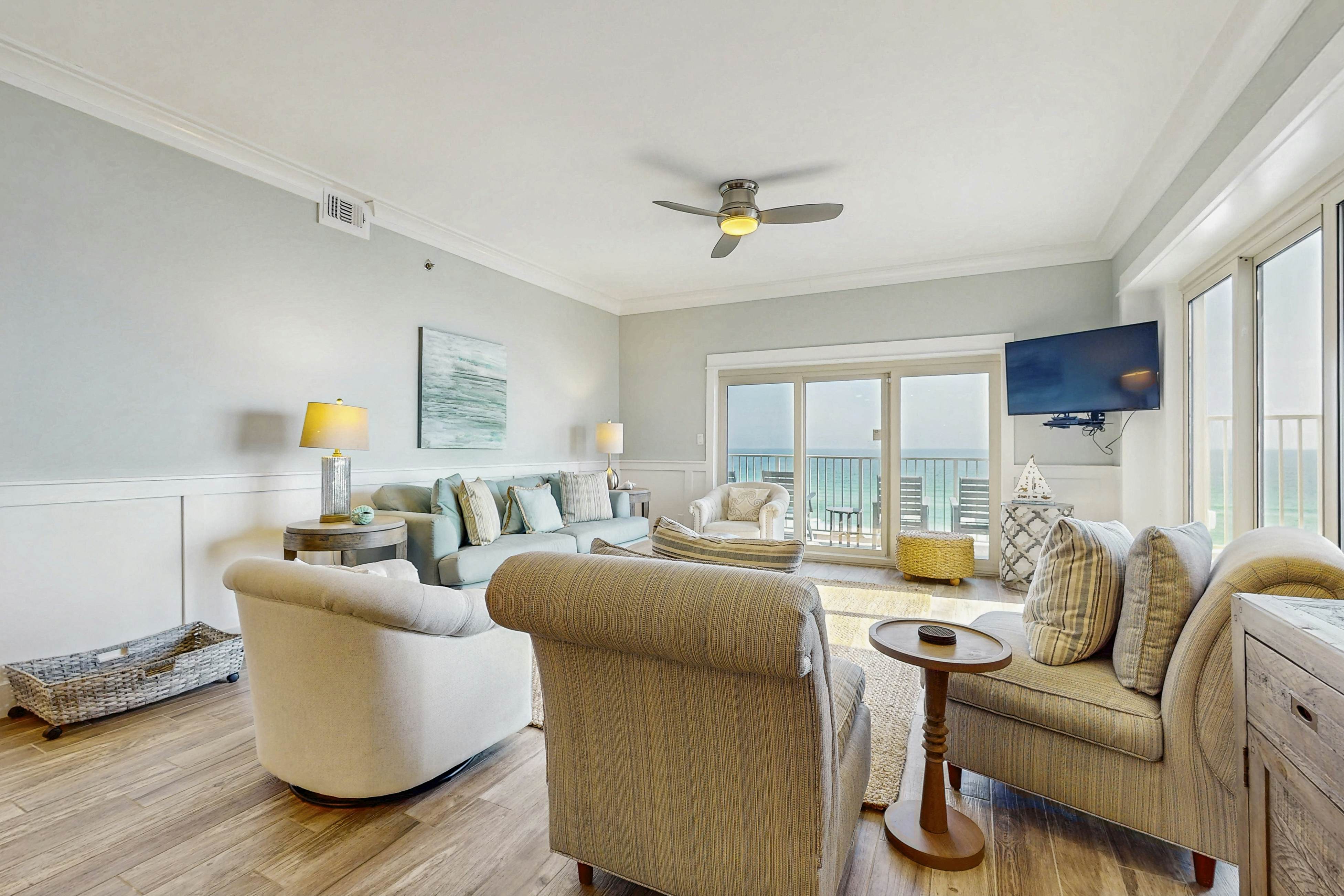 Large Beachfront Villa with Balconies and Pool