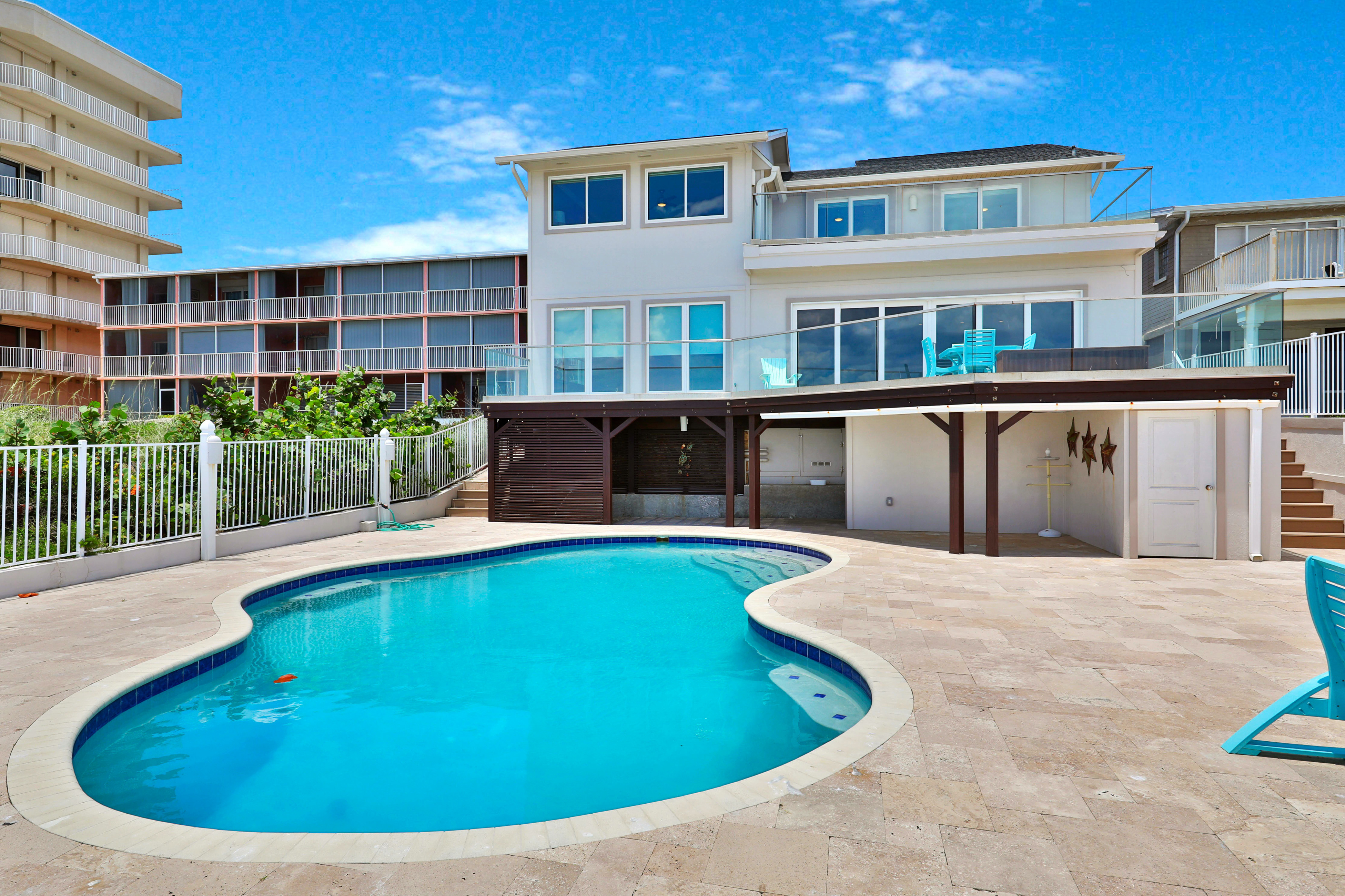 Beachfront Escape w/ Private Pool & Deck | Ocean Views & Beach Access