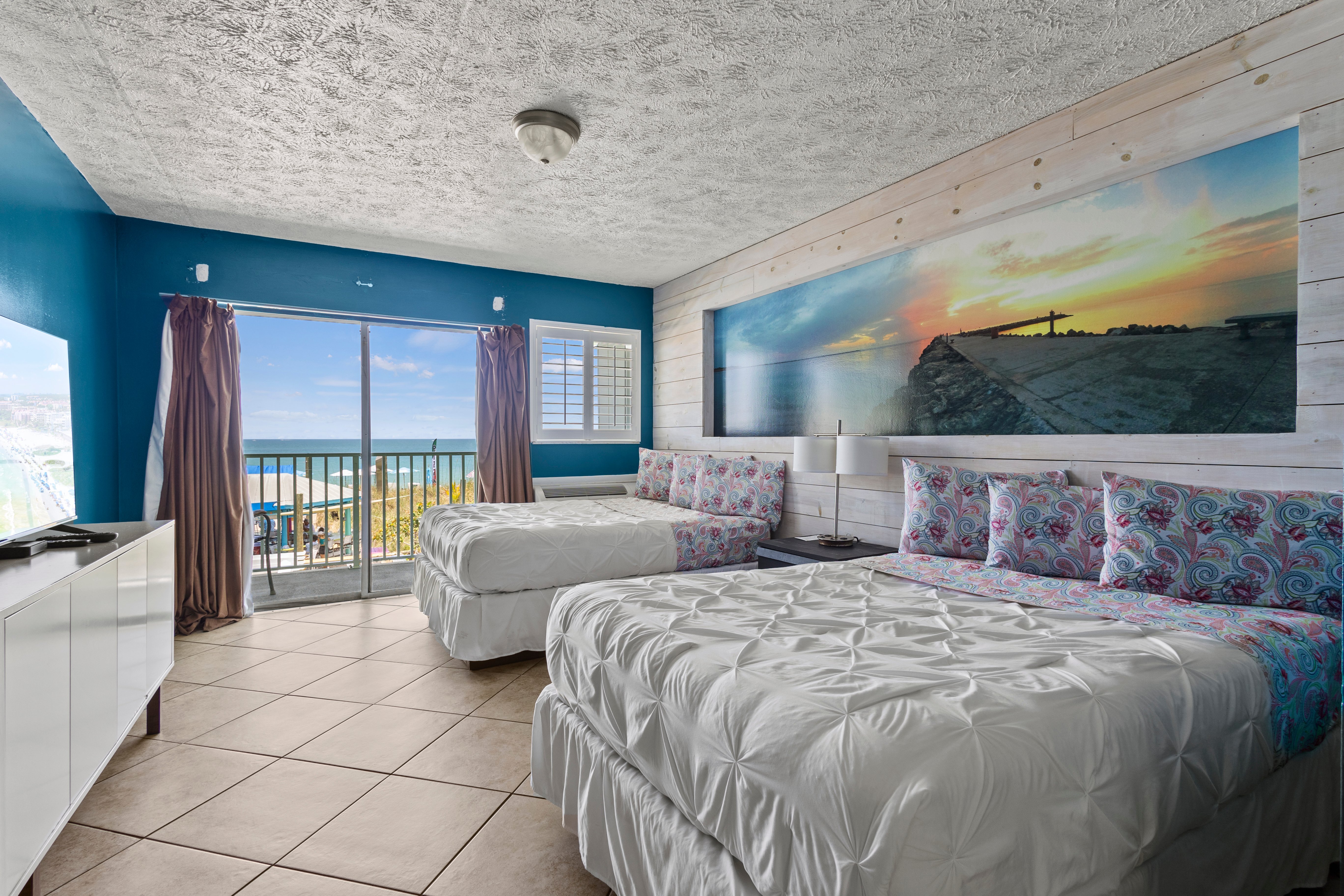 Oceanfront Inn Room #16- Ocean View Balcony, 2 Full Beds