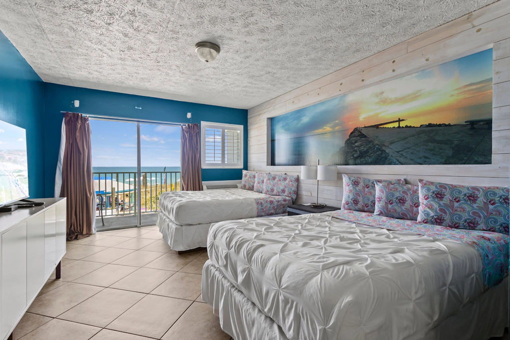 Oceanfront Inn Room #16- Ocean View Balcony, 2 Full Beds