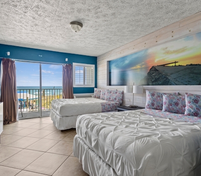 Oceanfront Inn Room #16- Ocean View Balcony, 2 Full Beds