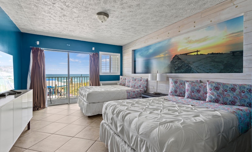 Ocean View Hotel Room with Balcony- 2 Full Beds