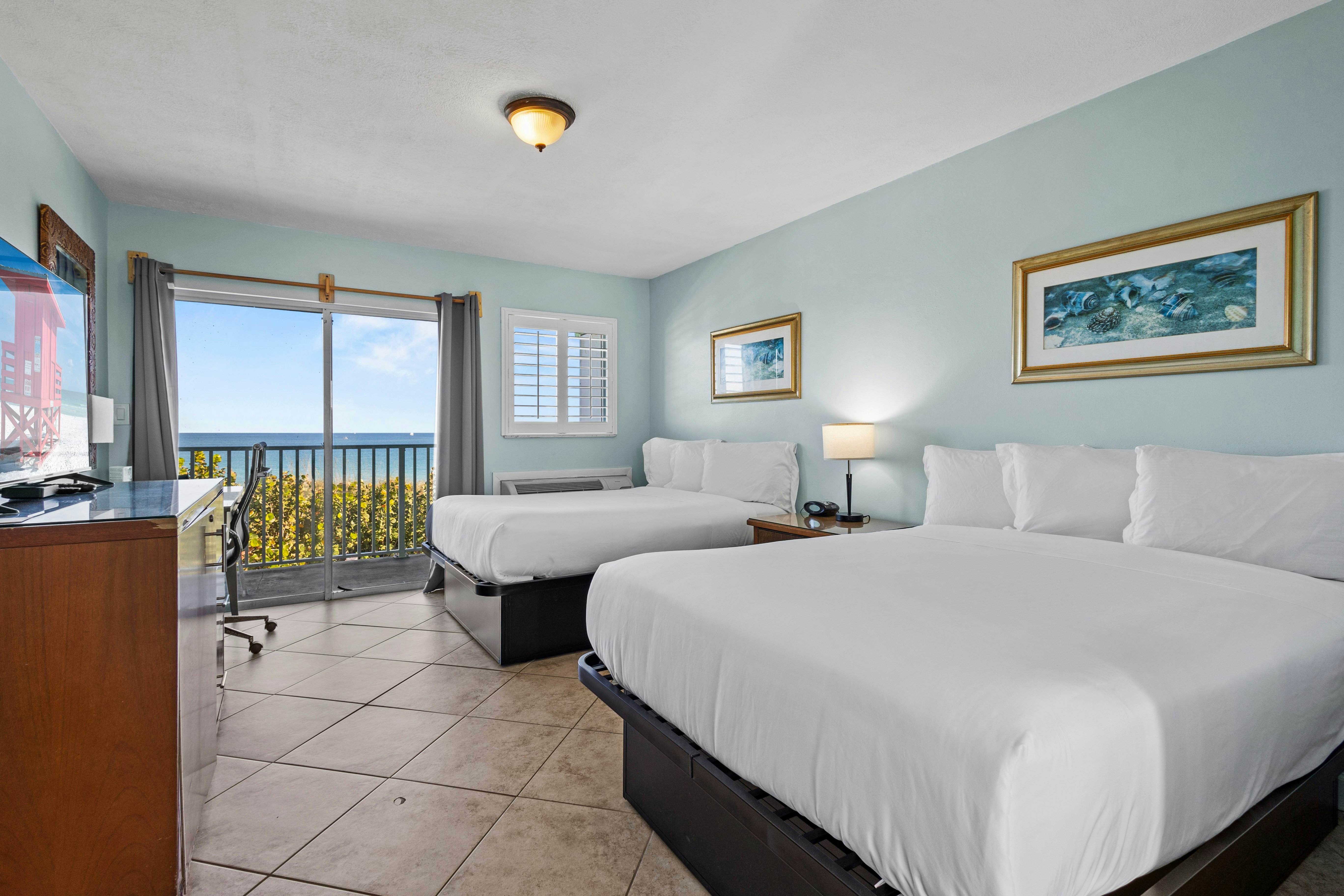 Oceanfront Inn Room #18- Ocean View Balcony, 2 Full Beds