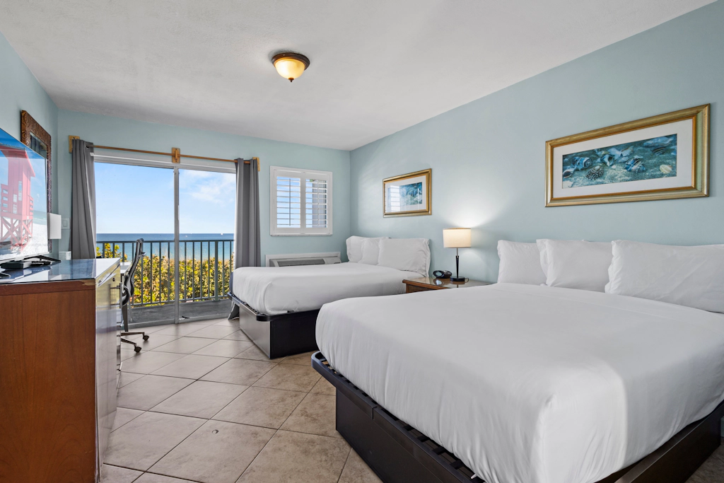 Oceanfront Inn Room #18- Ocean View Balcony, 2 Full Beds