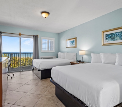 Oceanfront Inn Room #18- Ocean View Balcony, 2 Full Beds