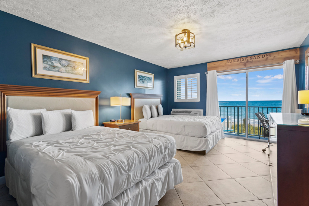 Oceanfront Inn Room #22- Ocean View Balcony, 2 Full Beds