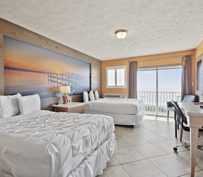 Oceanfront Inn Room #24- Ocean View Balcony, 2 Full Beds