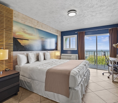 Oceanfront Inn Room #17- Ocean View Balcony, King Bed