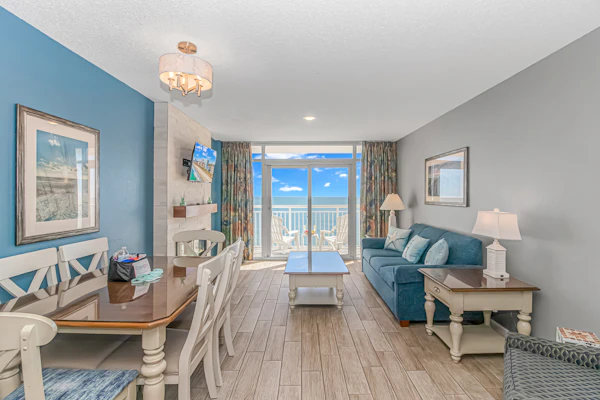 Stunning Oceanfront Double Queen Condo with LED Fireplace- Atlantica 1055