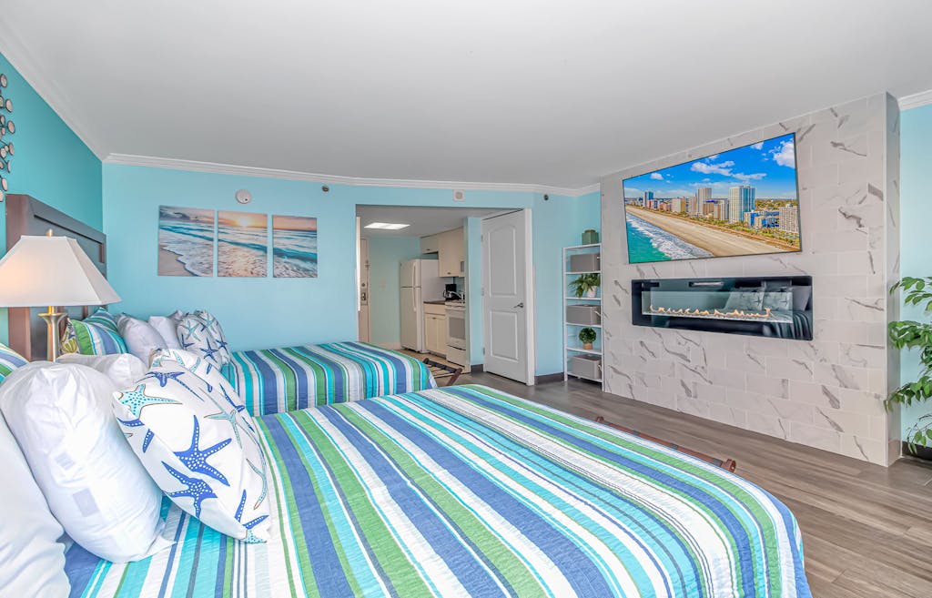 Ocean View Double Queen Suite with LED Fireplace! - Caravelle Resort 506 - Sleeps 4 Guests!