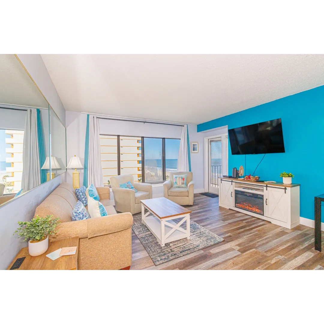Updated Ocean View 2 Bedroom Condo-With Fireplace and more! Palace 408