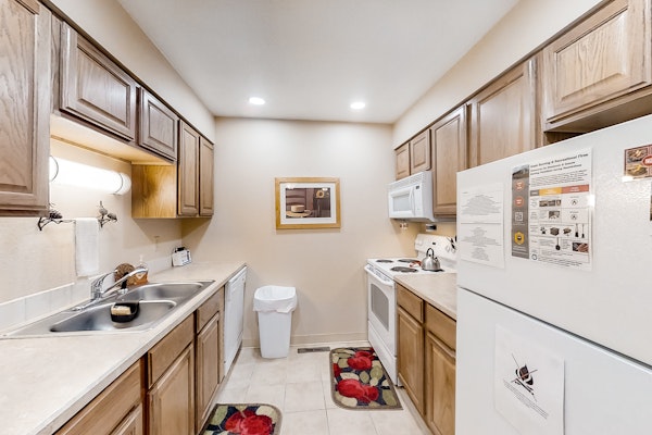 Conveniently located mountain condo with balcony, wildlife views, & golf course