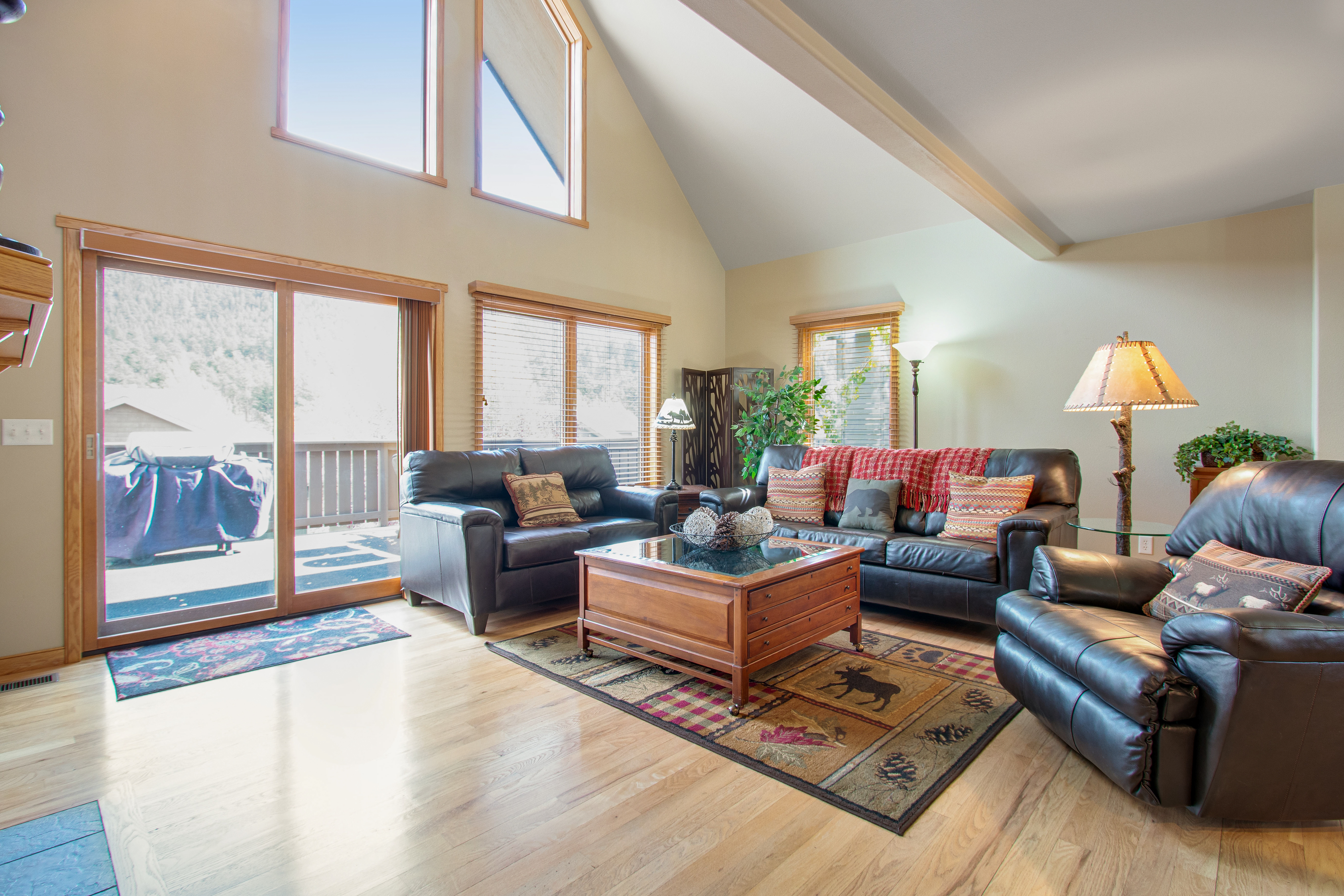 Three-story home near the river with epic mountain views & fireplace