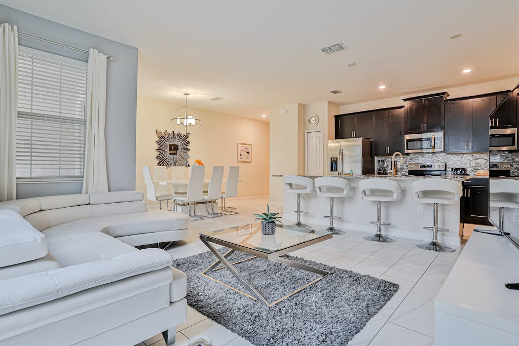 Modern townhome with private pool, hot tub, central AC, and private washer/dryer