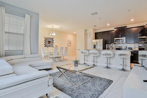Modern townhome with private pool, hot tub, central AC, and private washer/dryer